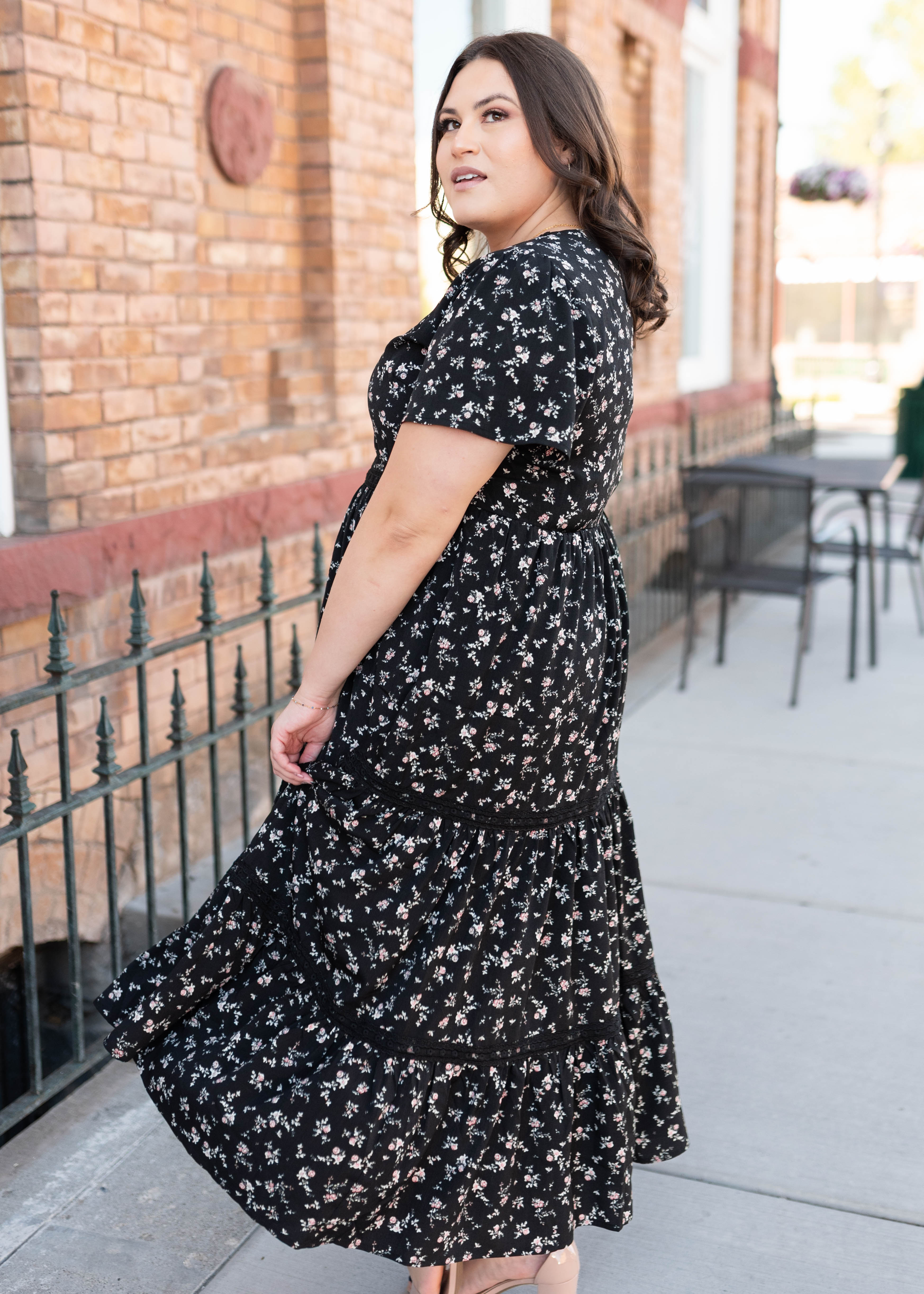Ellie Black Floral Dress