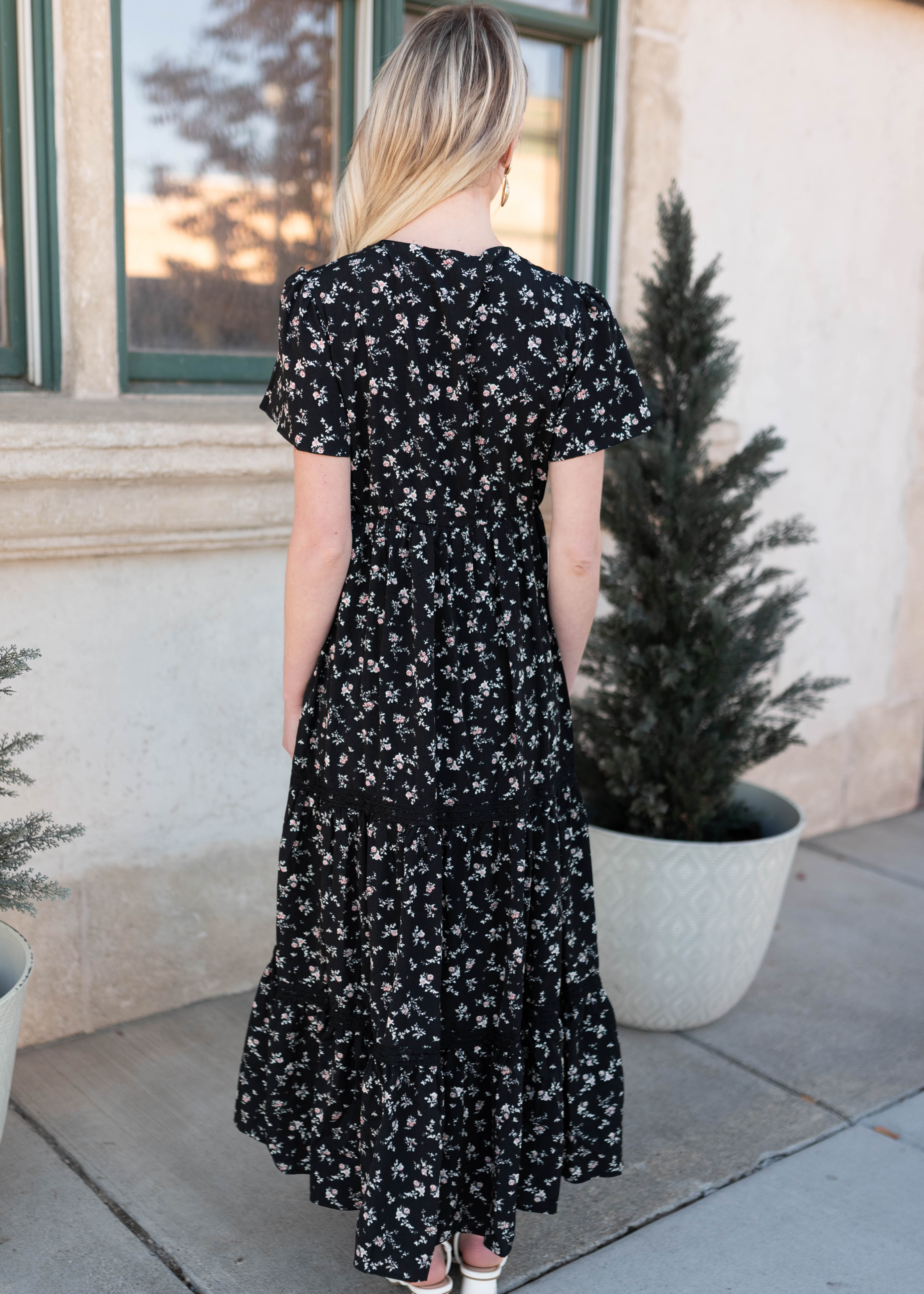 Ellie Black Floral Dress