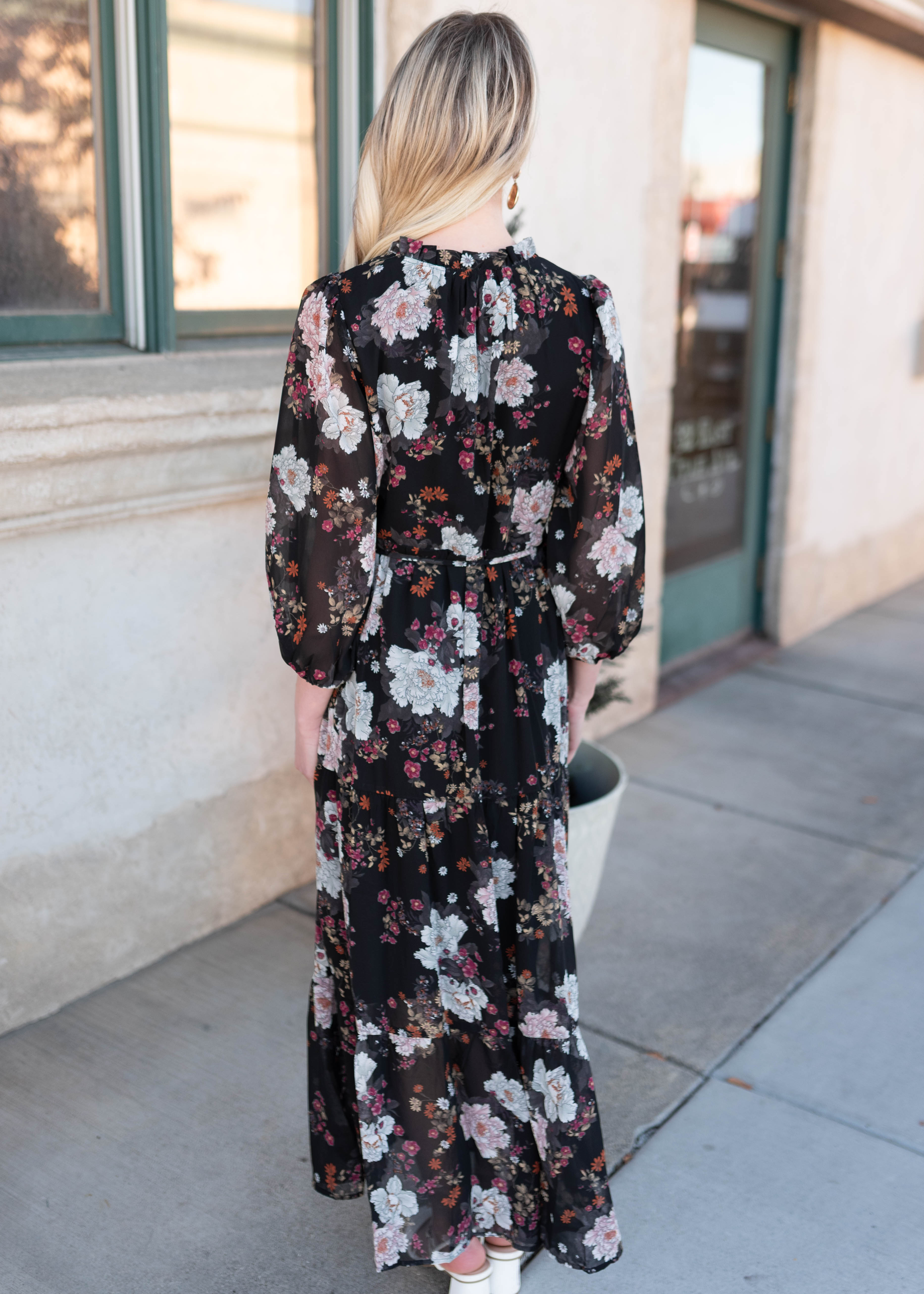 Gia Black Floral Dress