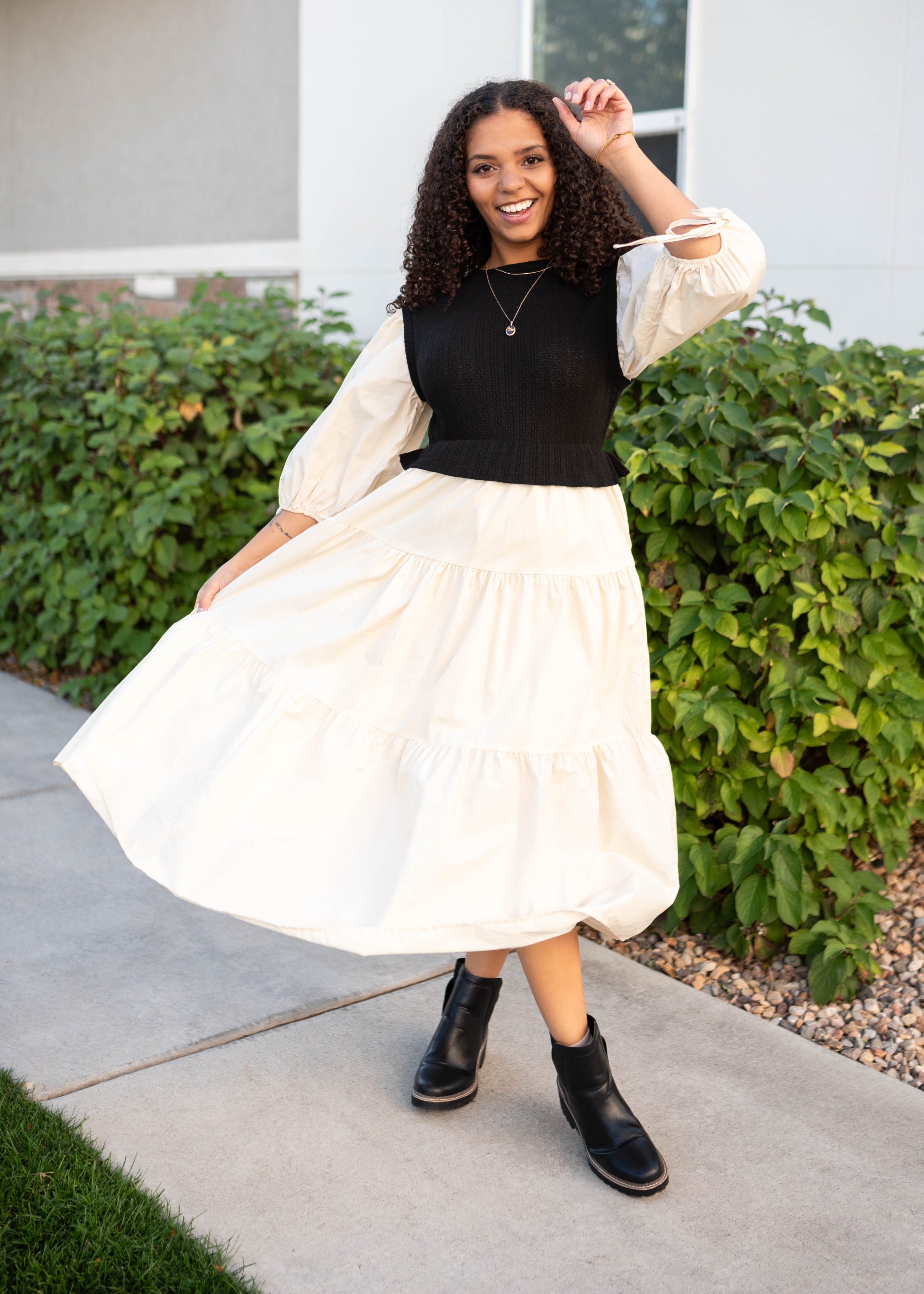 Hannah Black Sweater Vest Dress