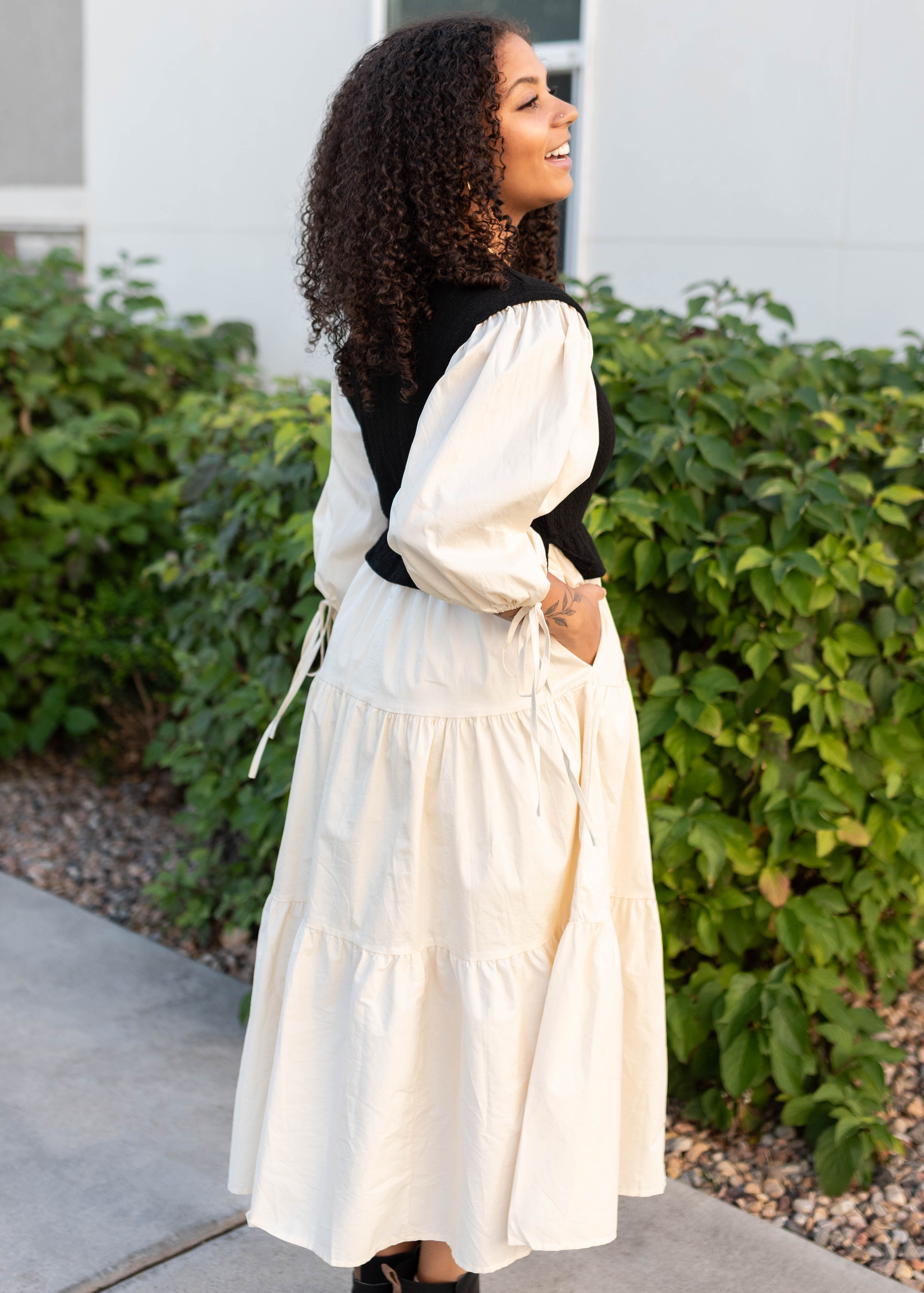 Hannah Black Sweater Vest Dress