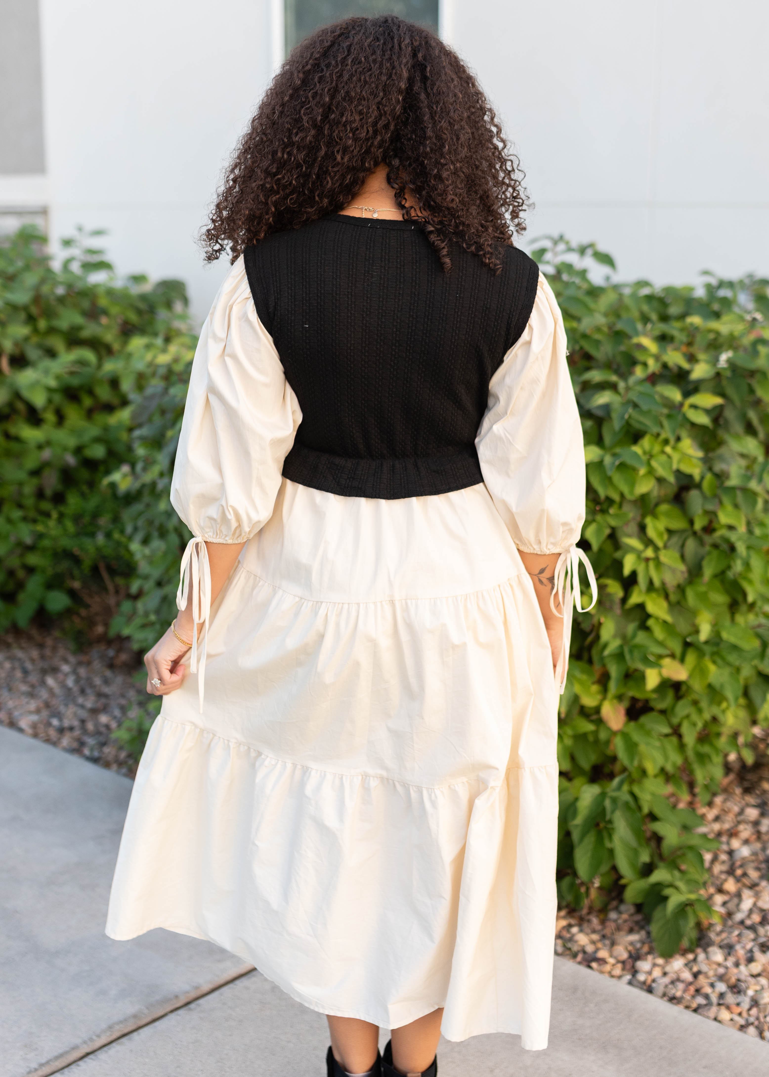 Hannah Black Sweater Vest Dress