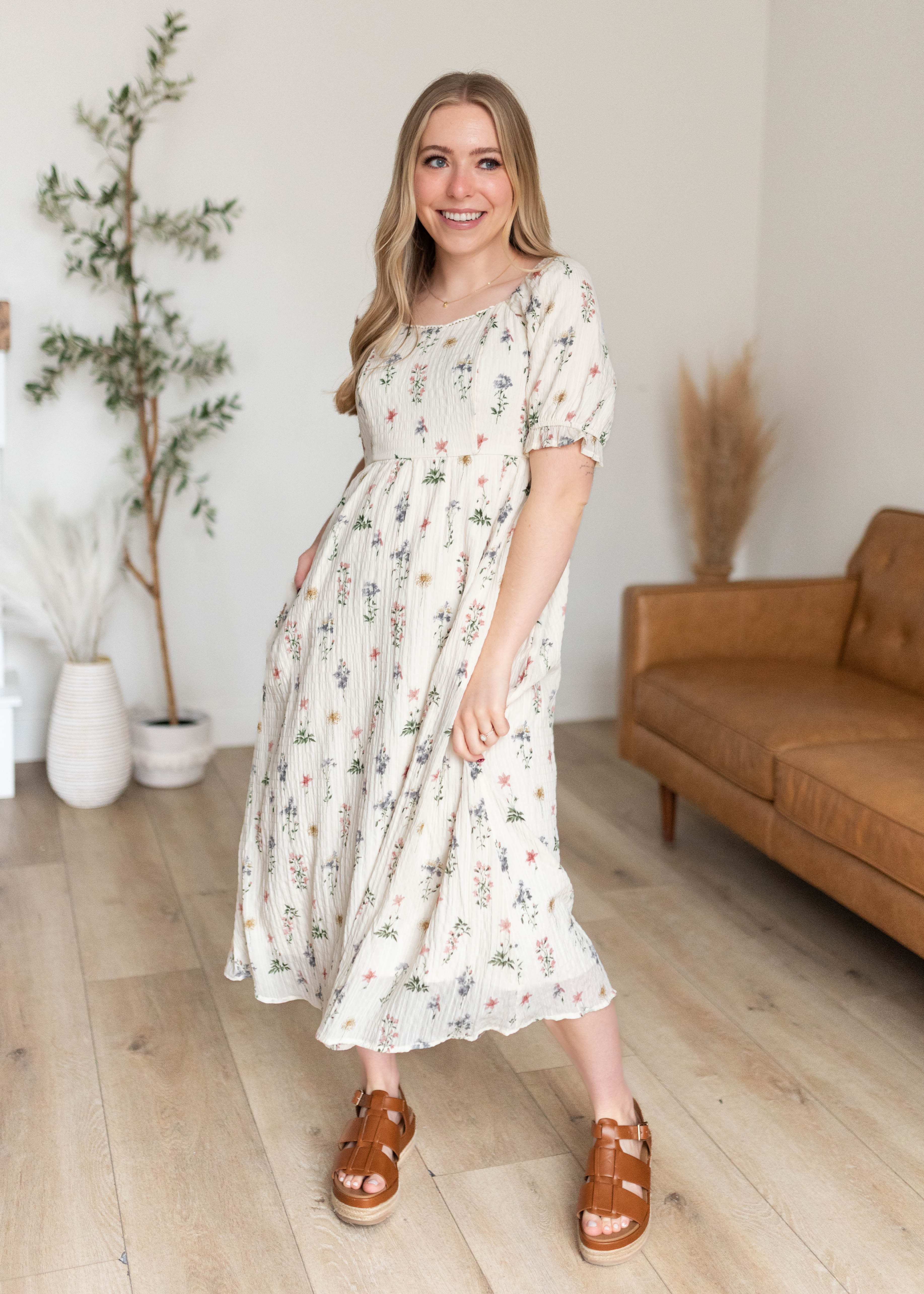 Holland Cream Floral Dress