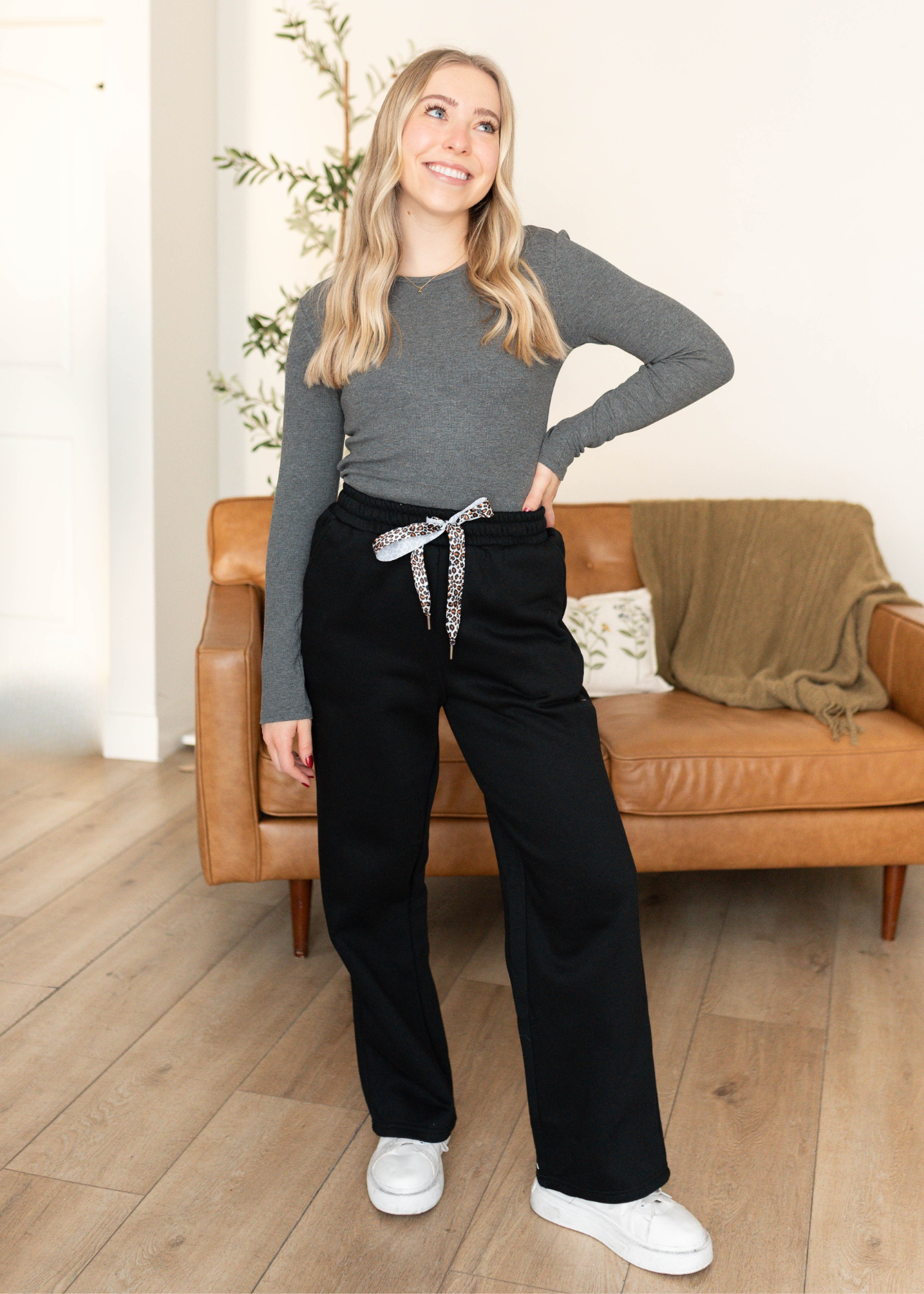 Ivy Charcoal Long Sleeve Top