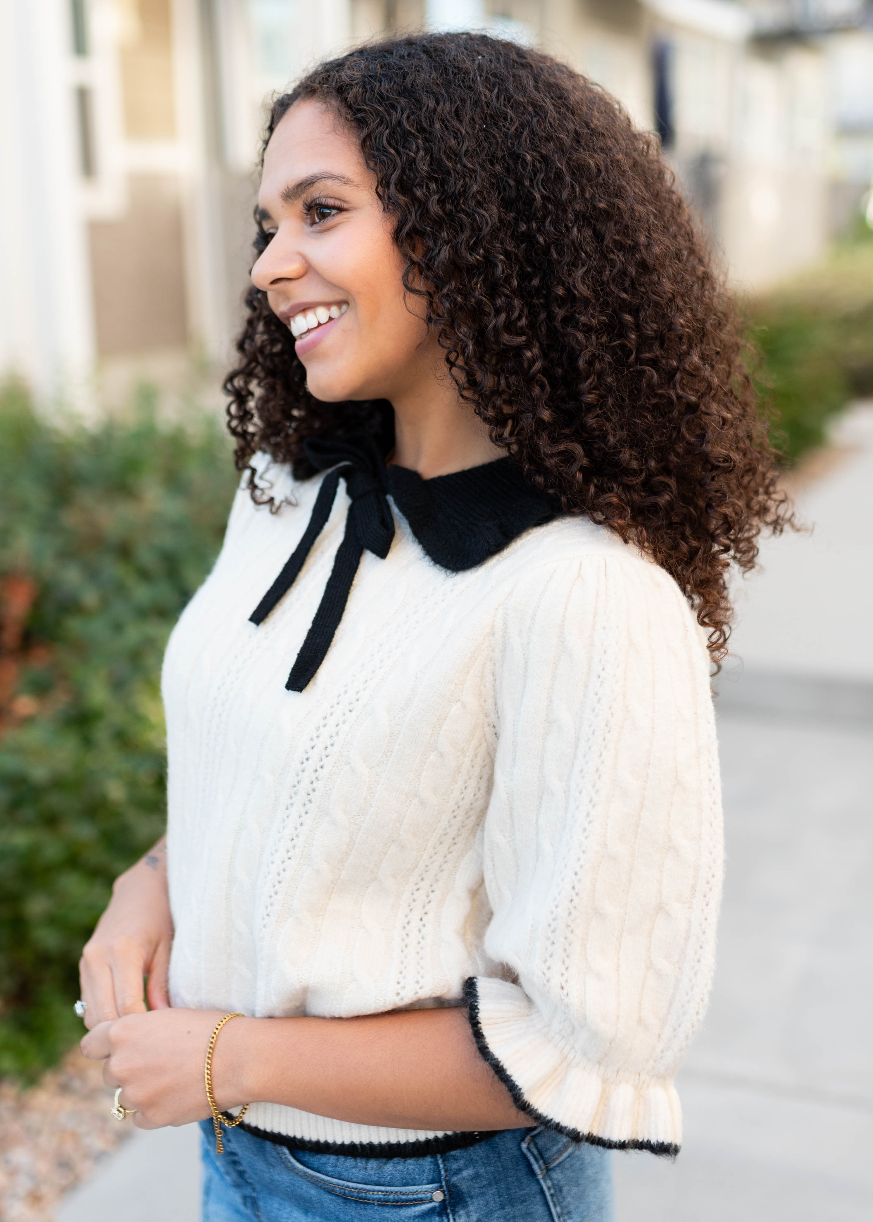 Justice Cream Collar Top