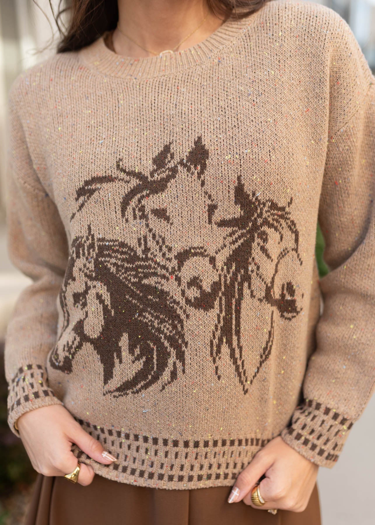 Justine Tan Pattern Sweater