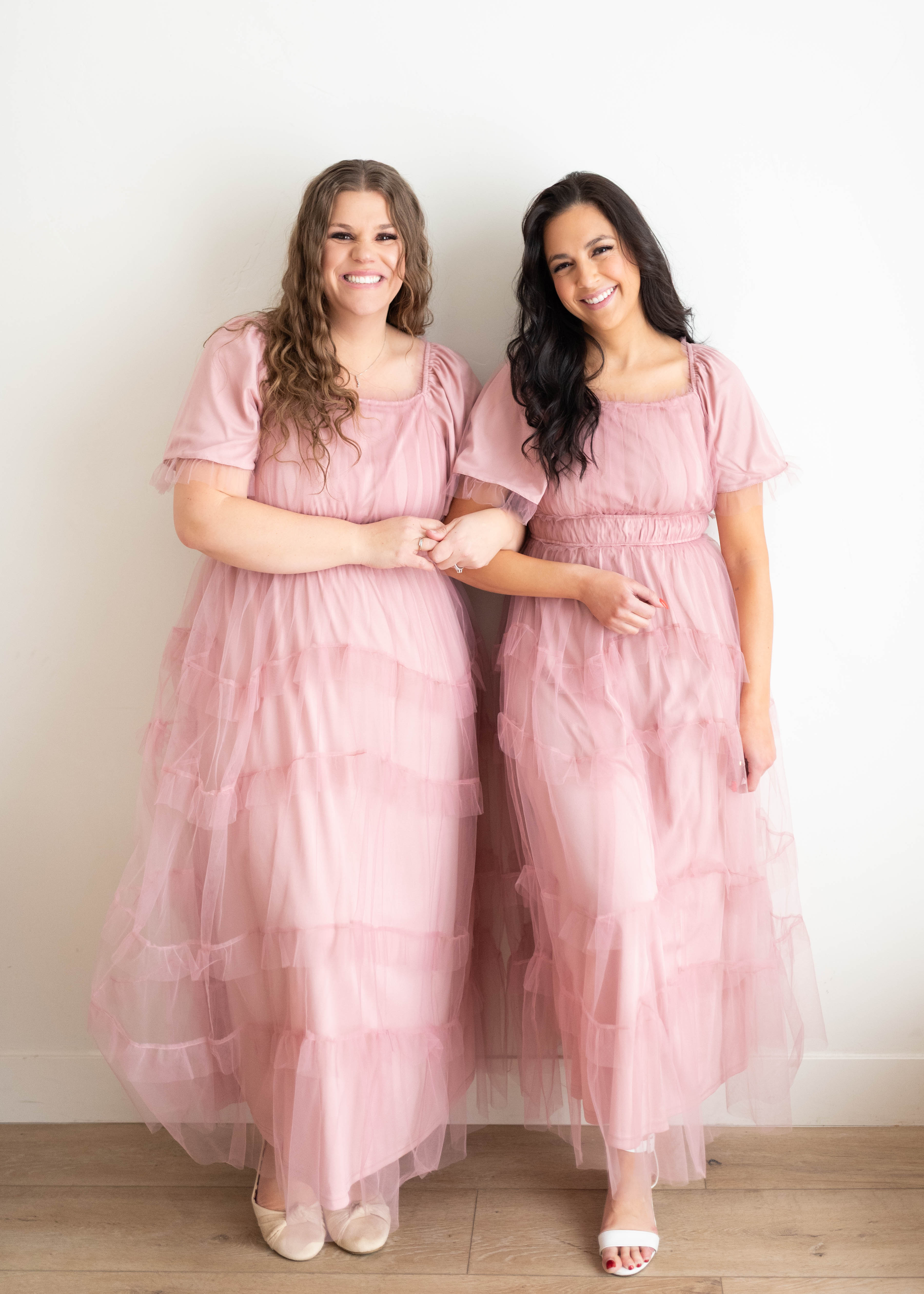 Kamryn Pink Mesh Tiered Dress
