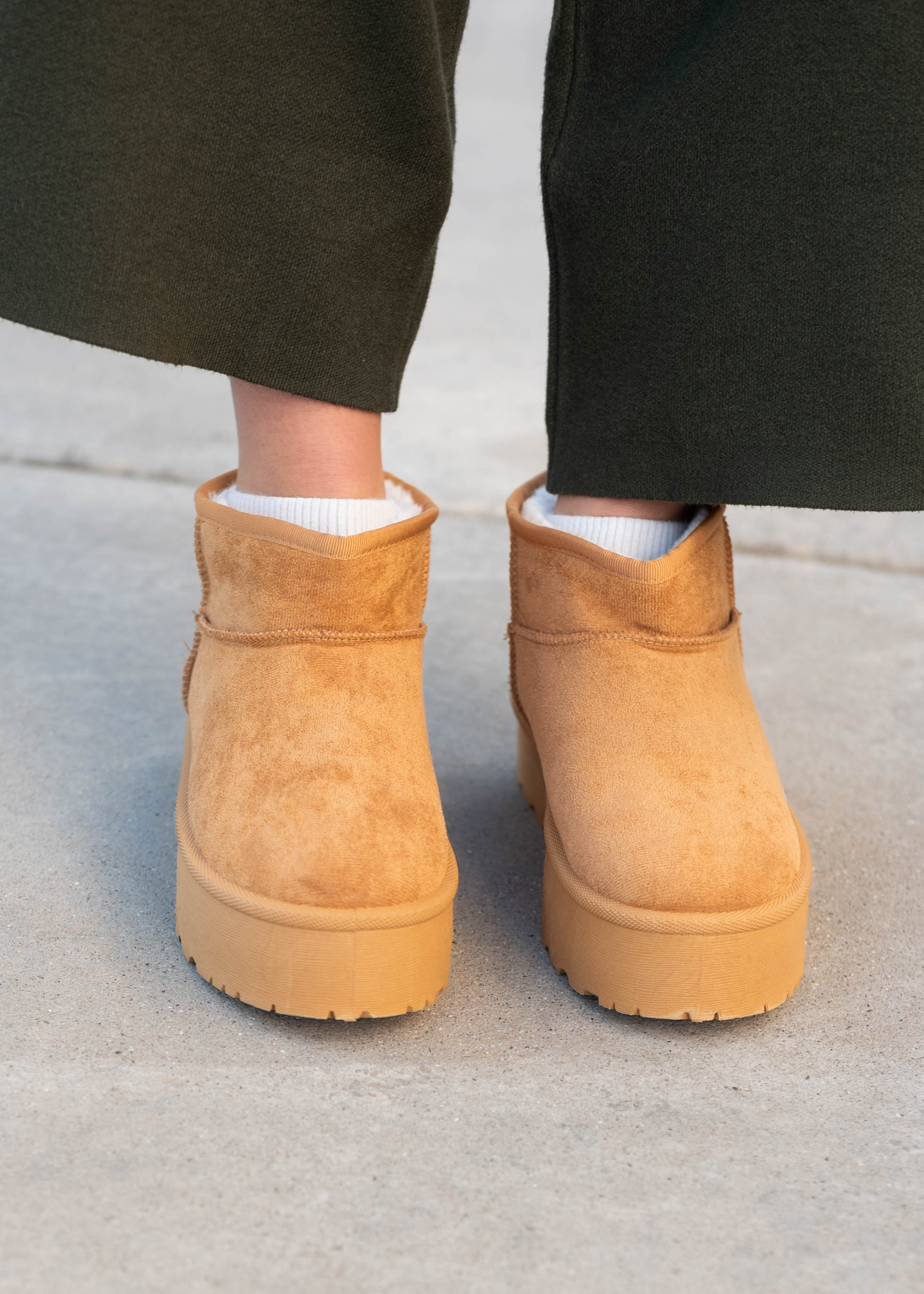 Katherine Camel Platform Mini Boots