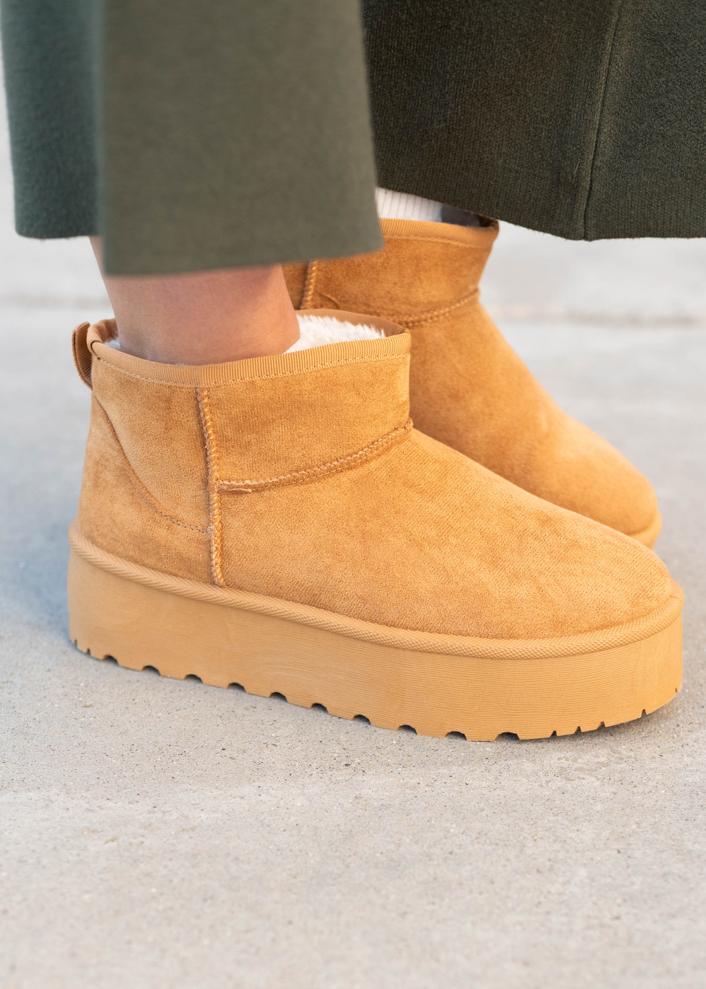 Katherine Camel Platform Mini Boots