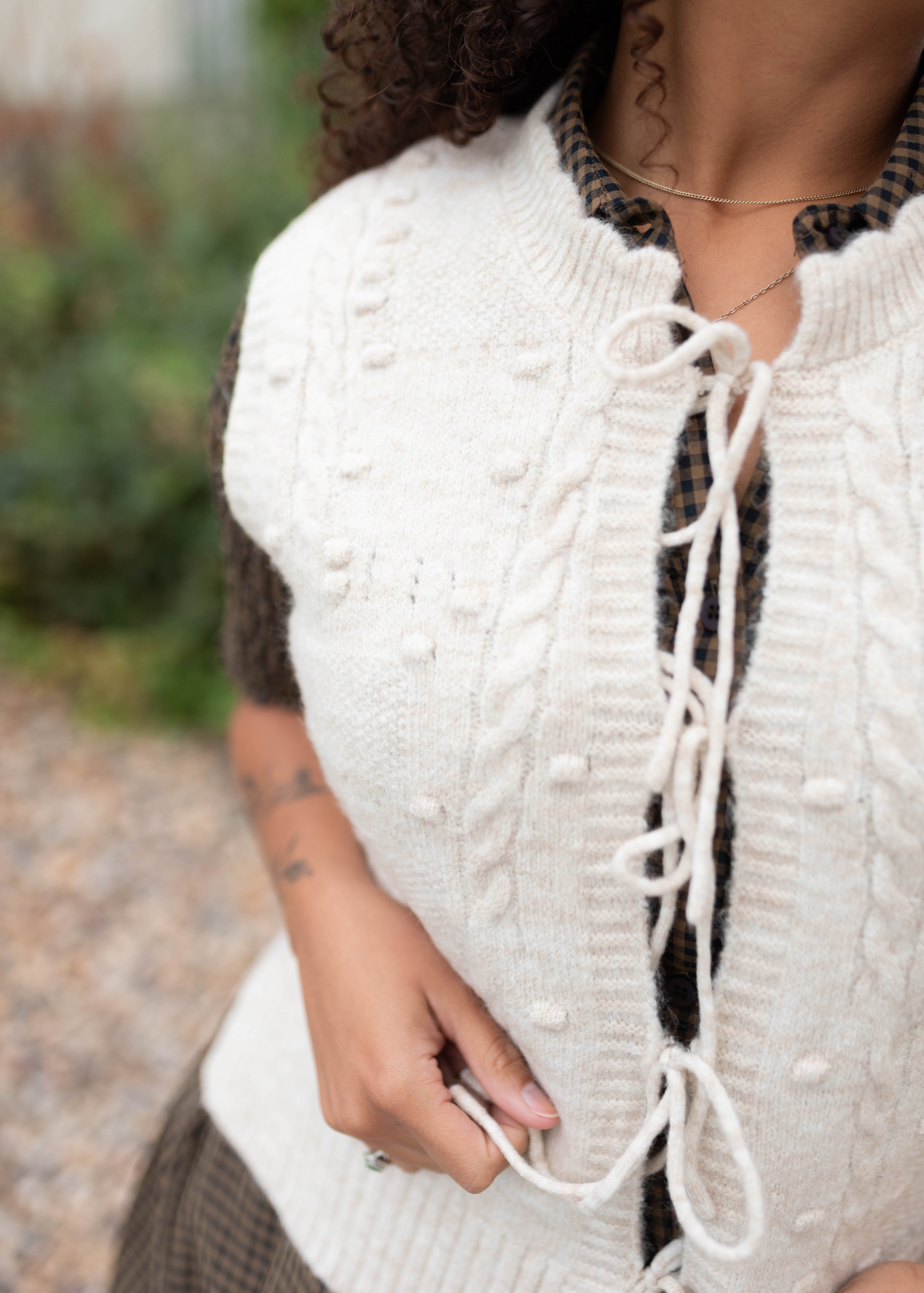 Lacey Oatmeal Sweater Vest