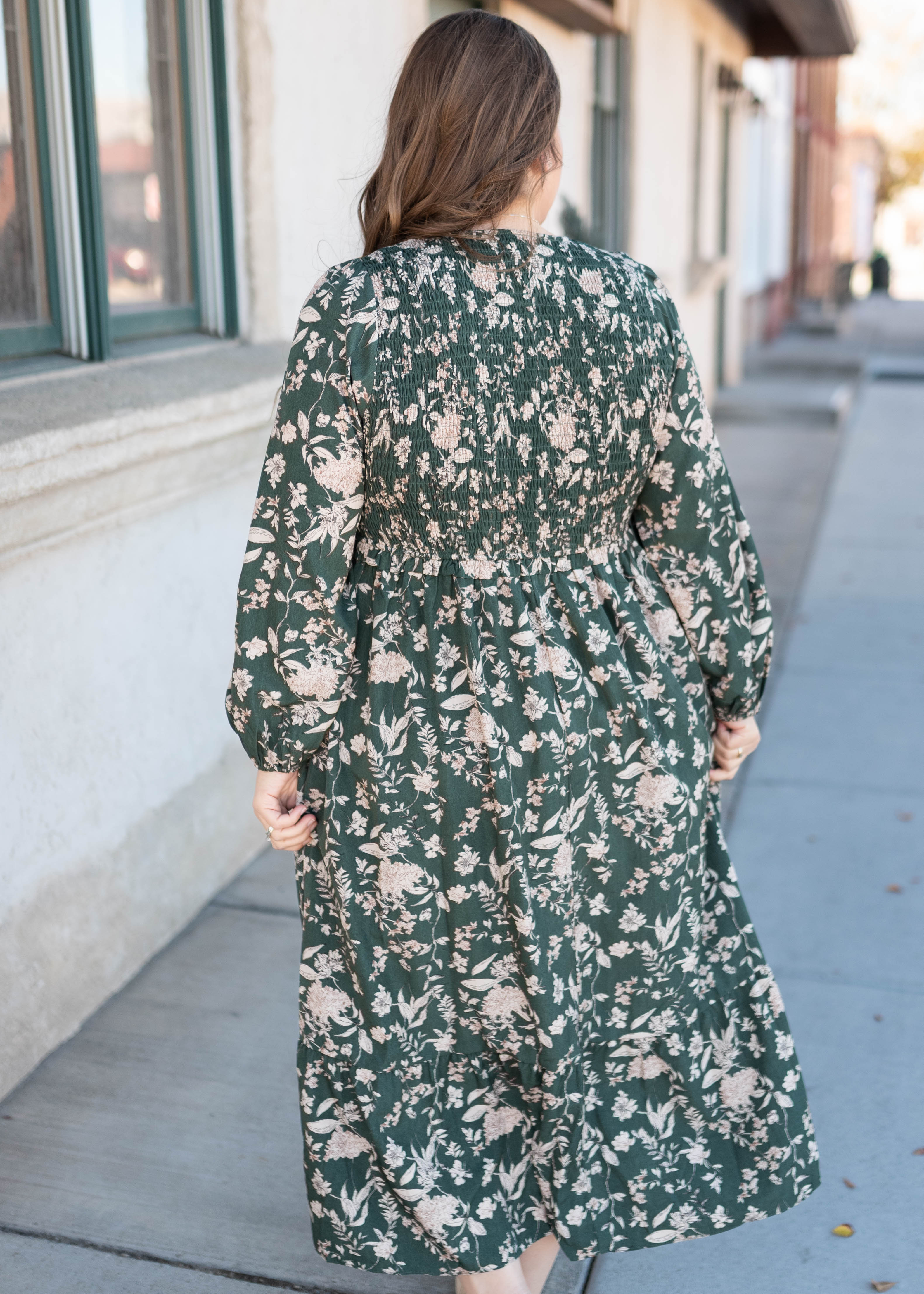 Lizabeth Green Floral Dress