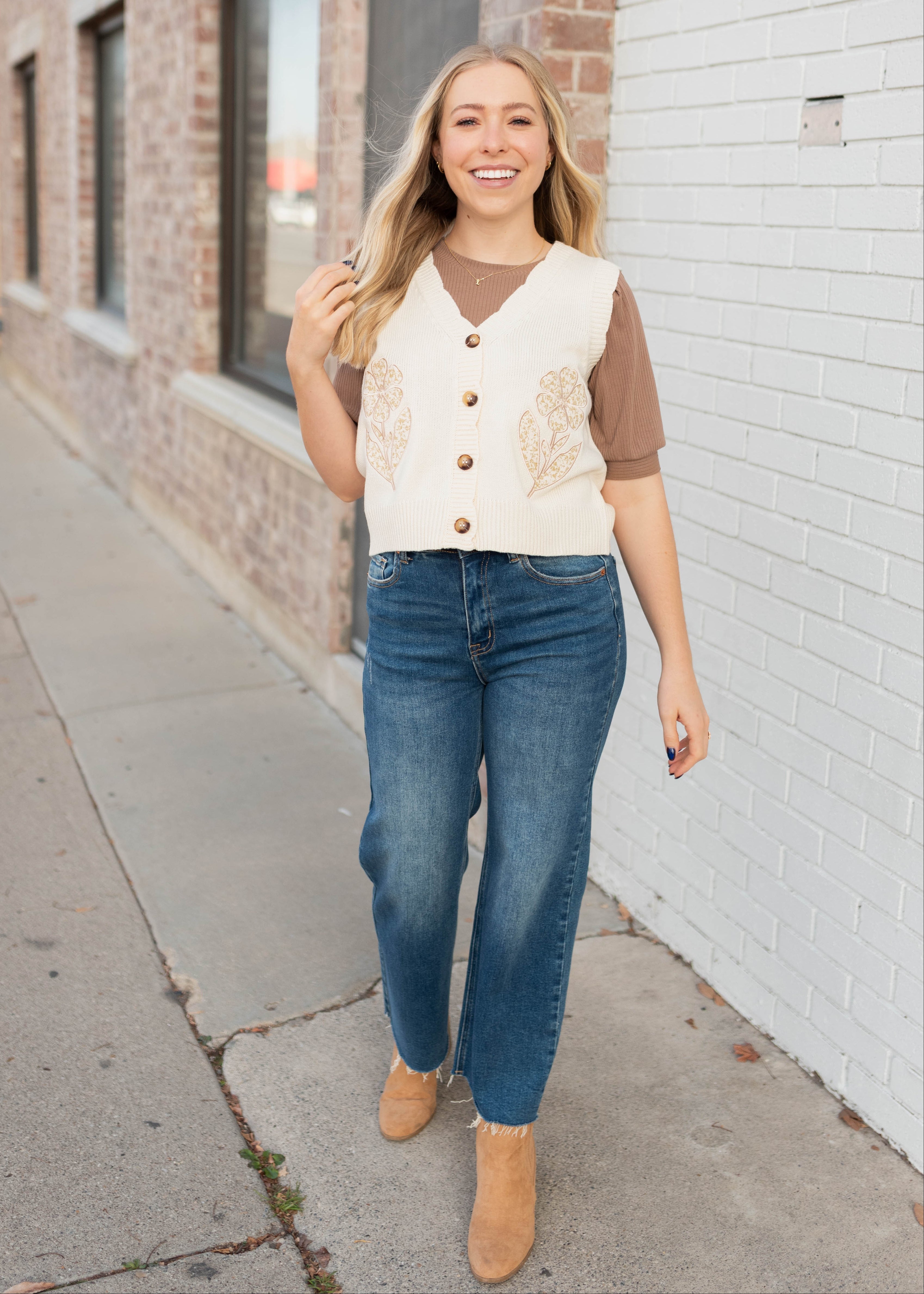 Lyra Flower Patch Sweater Vest