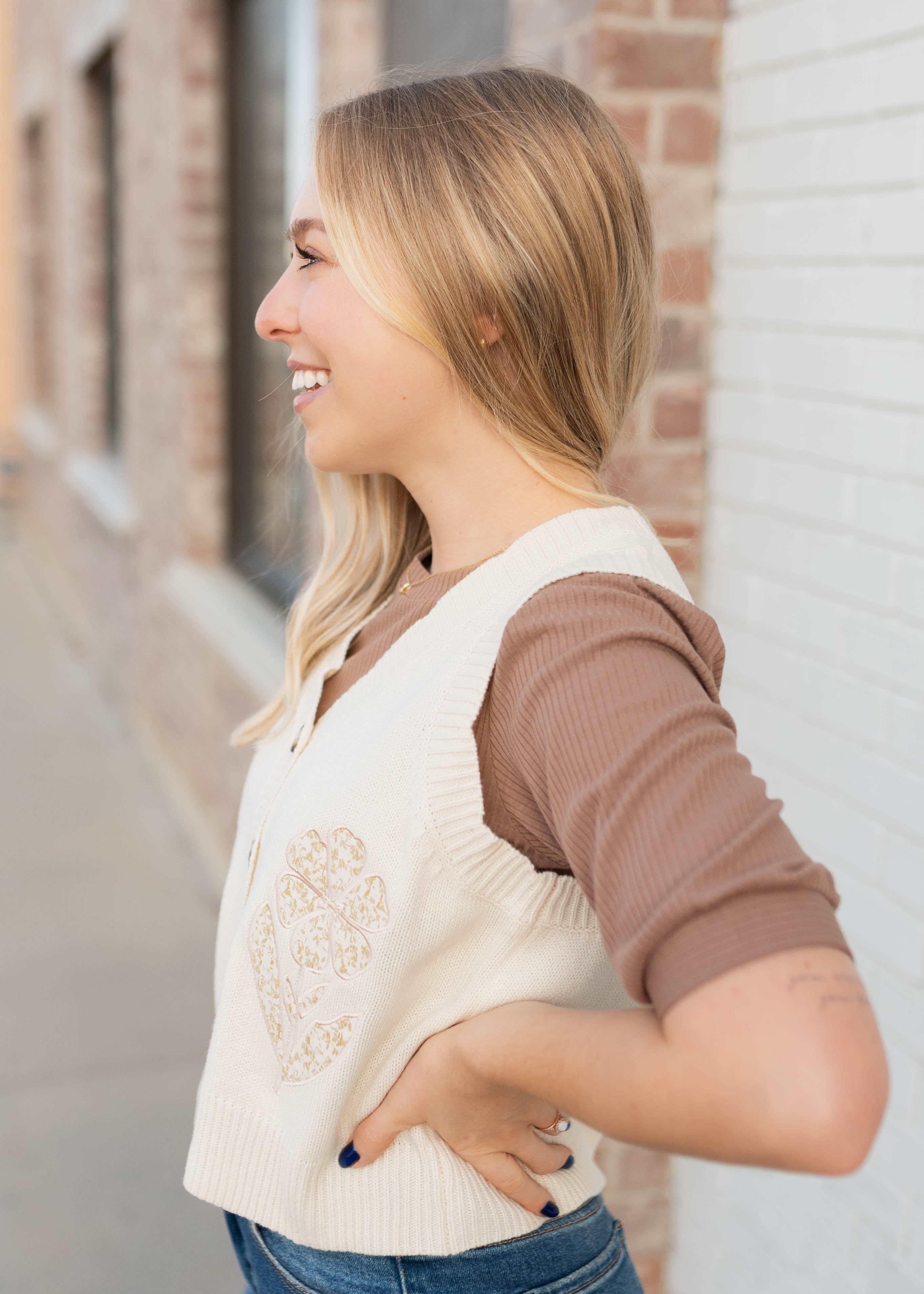 Lyra Flower Patch Sweater Vest