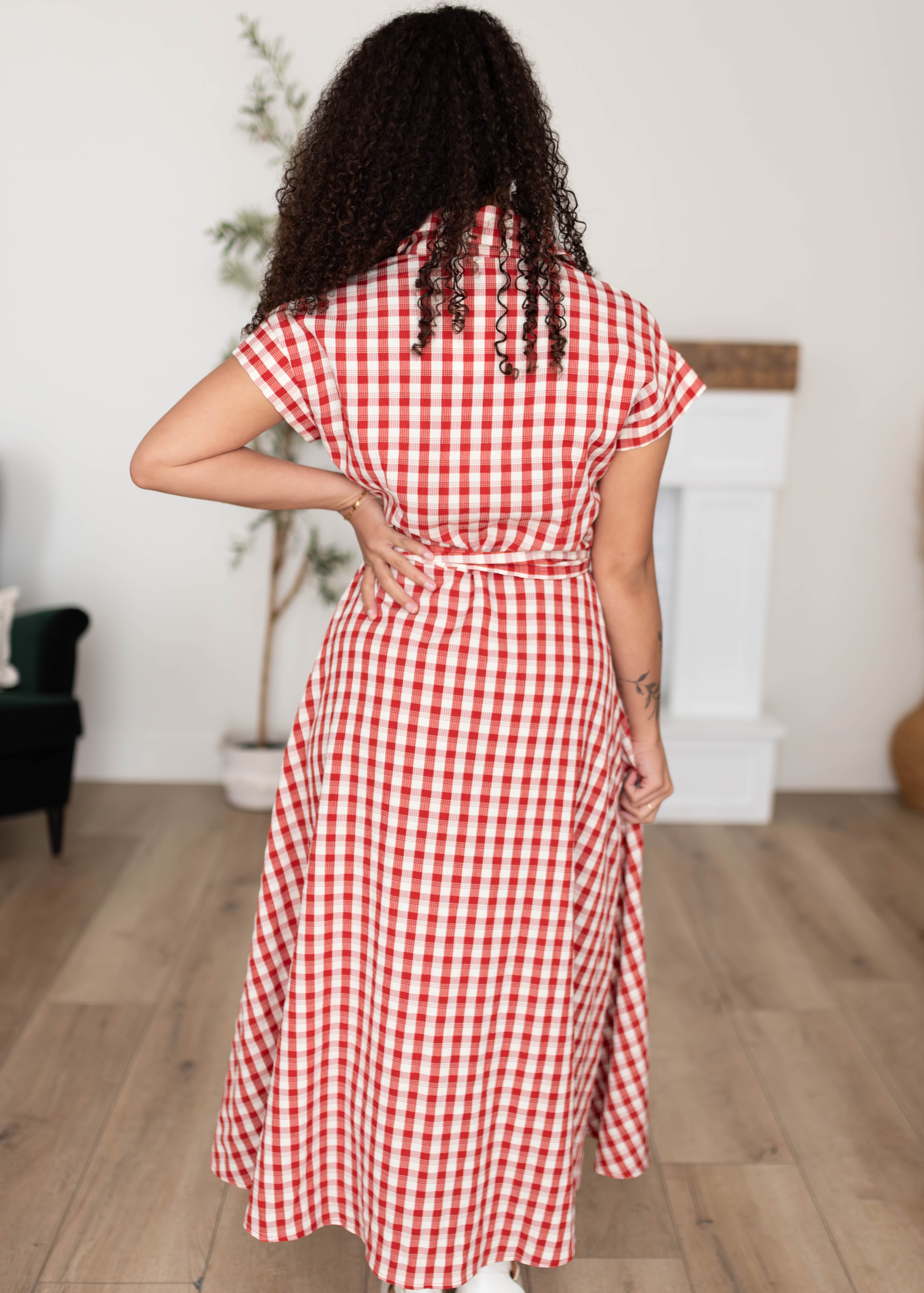 Makenzie Red Gingham Dress