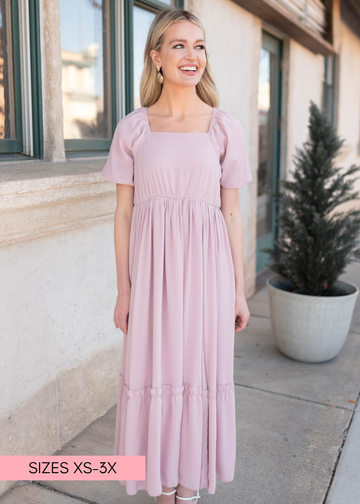 Margo Lilac Tiered Dress