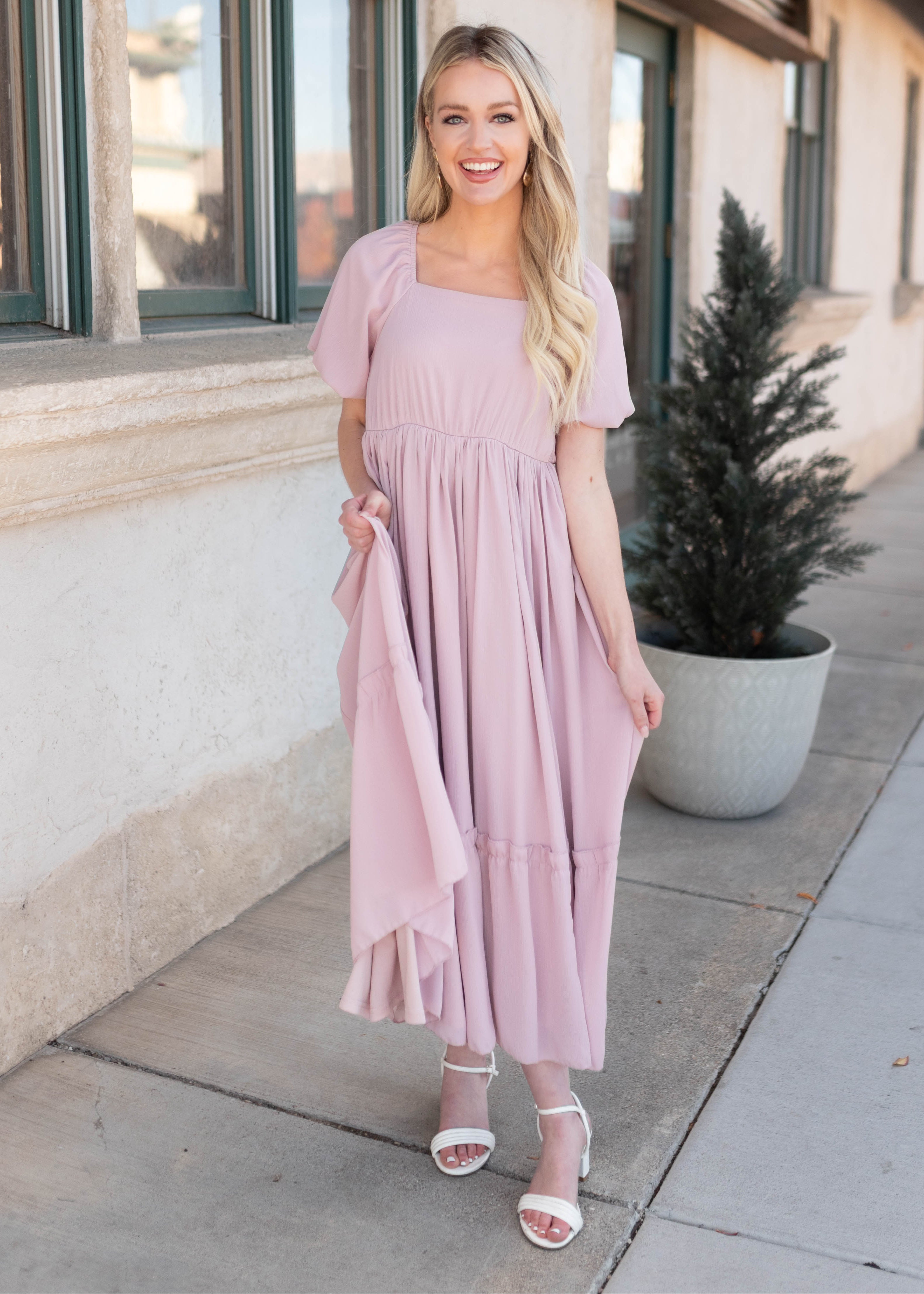 Margo Lilac Tiered Dress