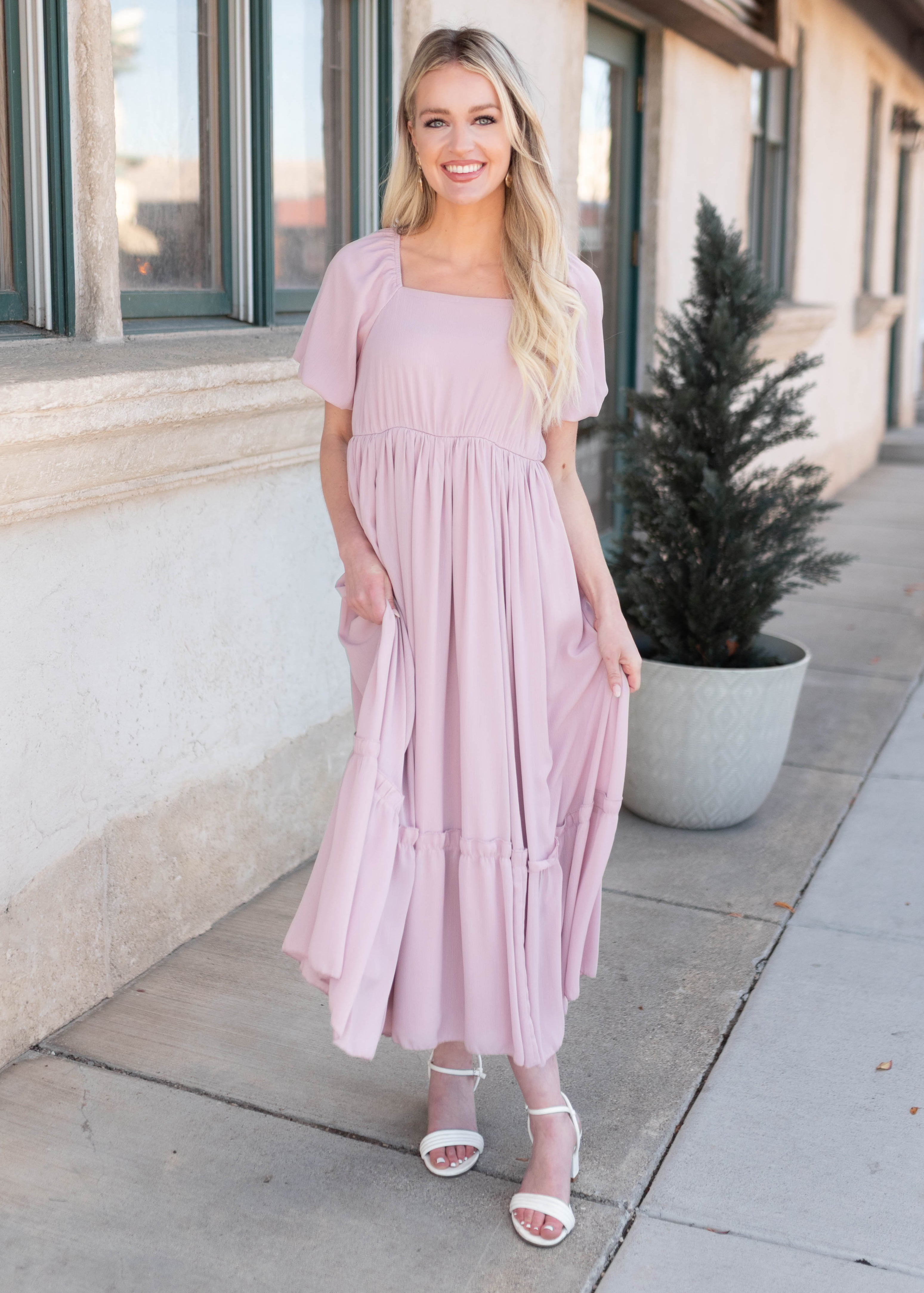 Margo Lilac Tiered Dress