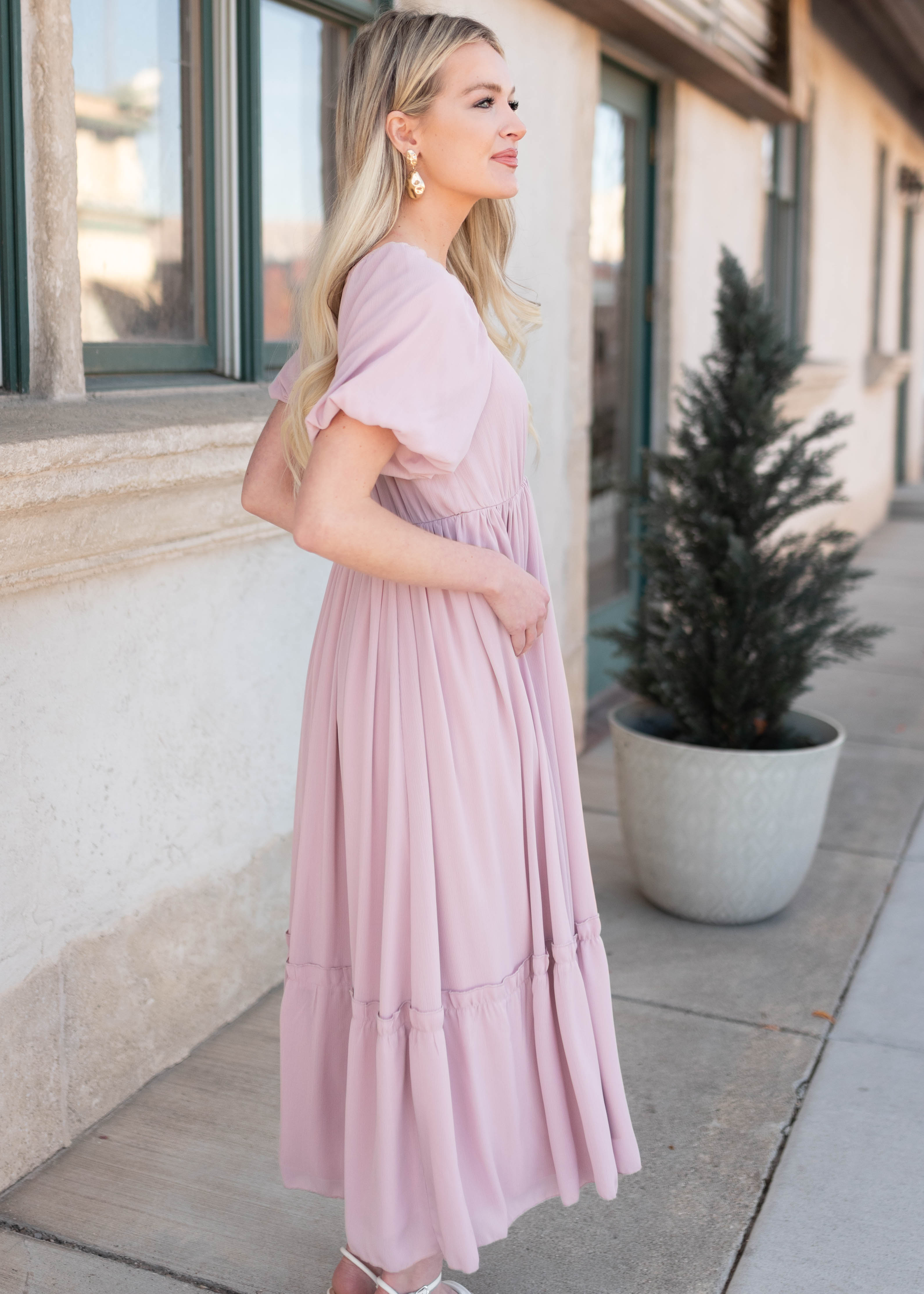 Margo Lilac Tiered Dress