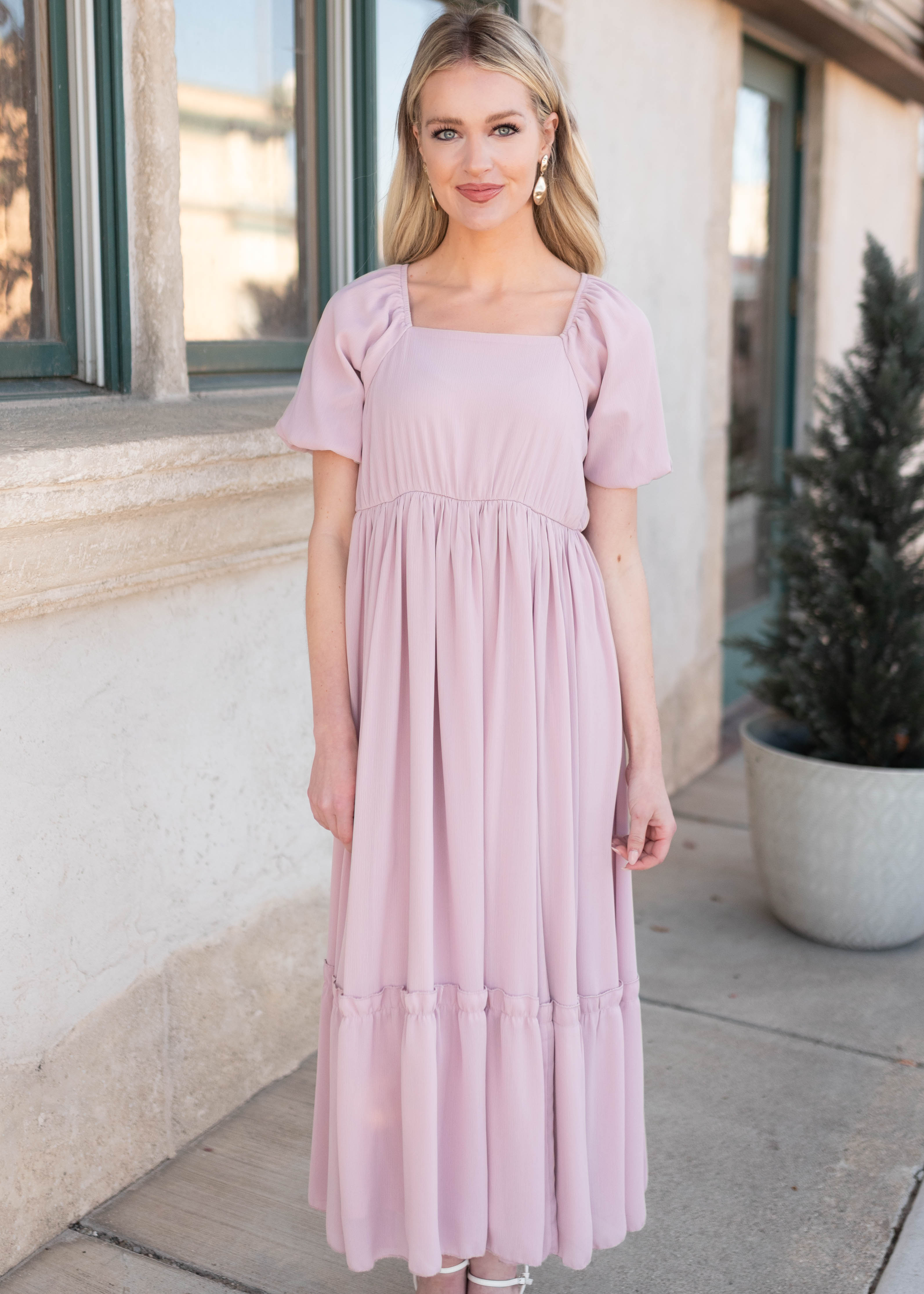 Margo Lilac Tiered Dress