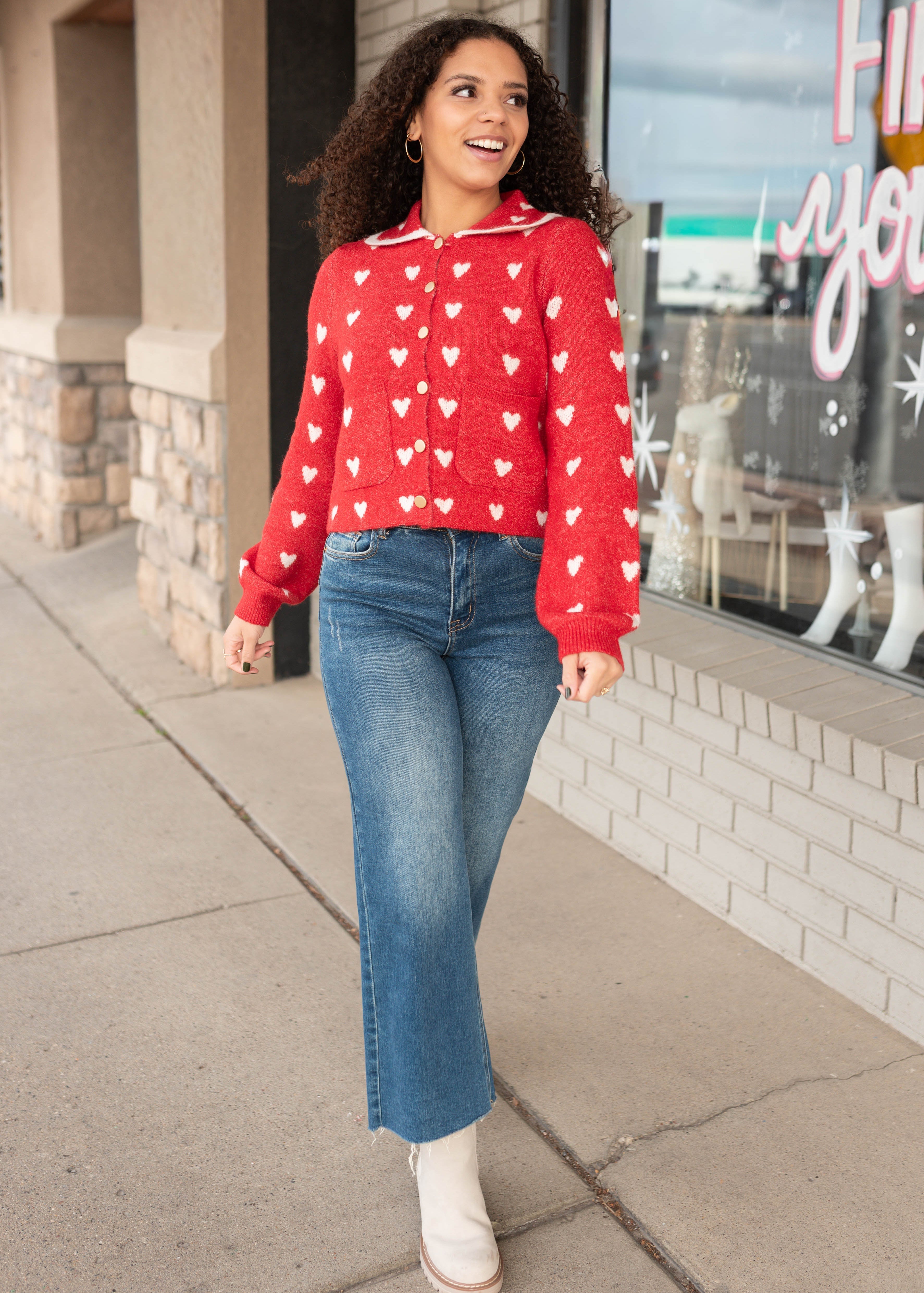 Marlie Red Heart Cardigan