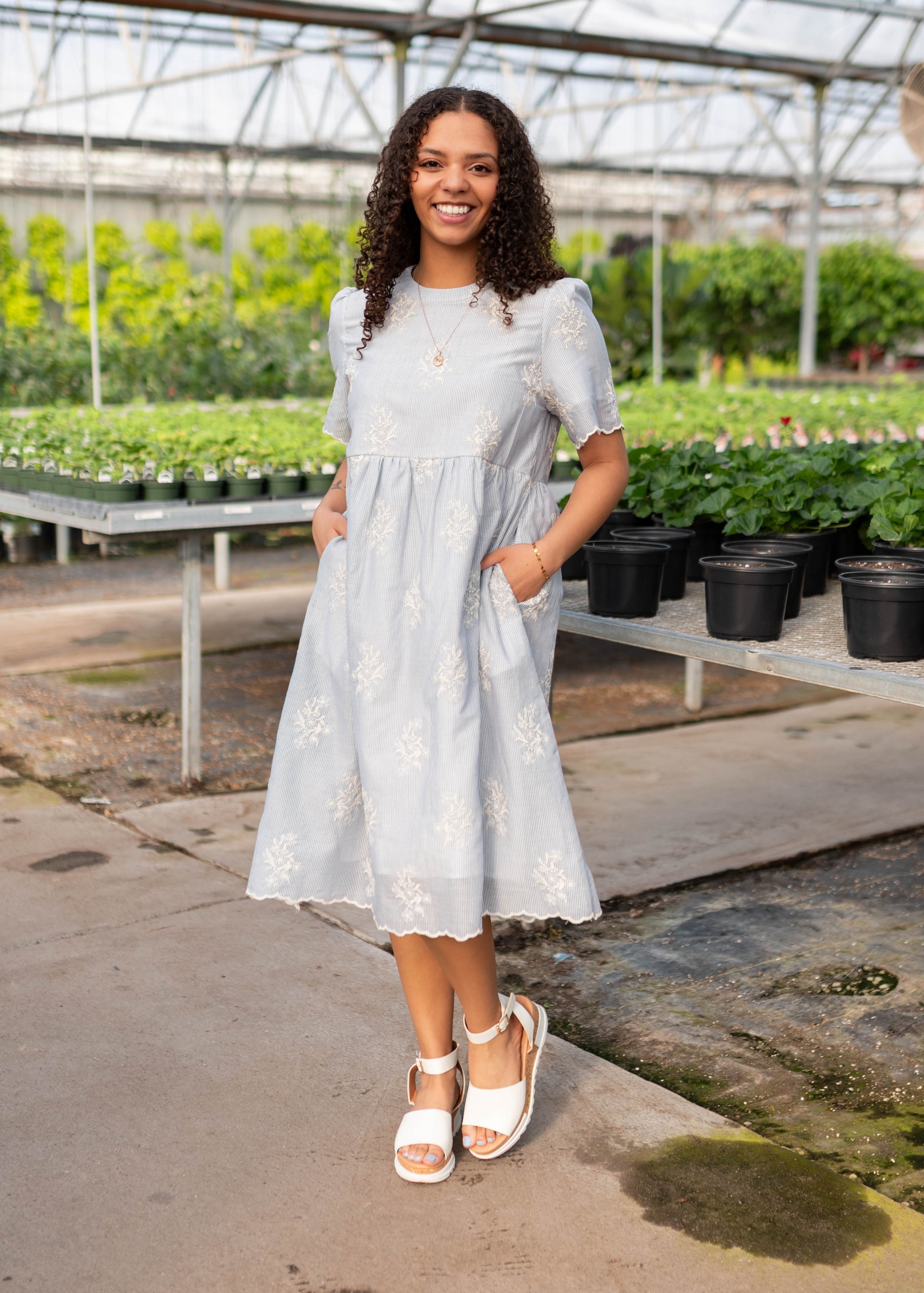 Mckenzie Blue Embroidered Dress
