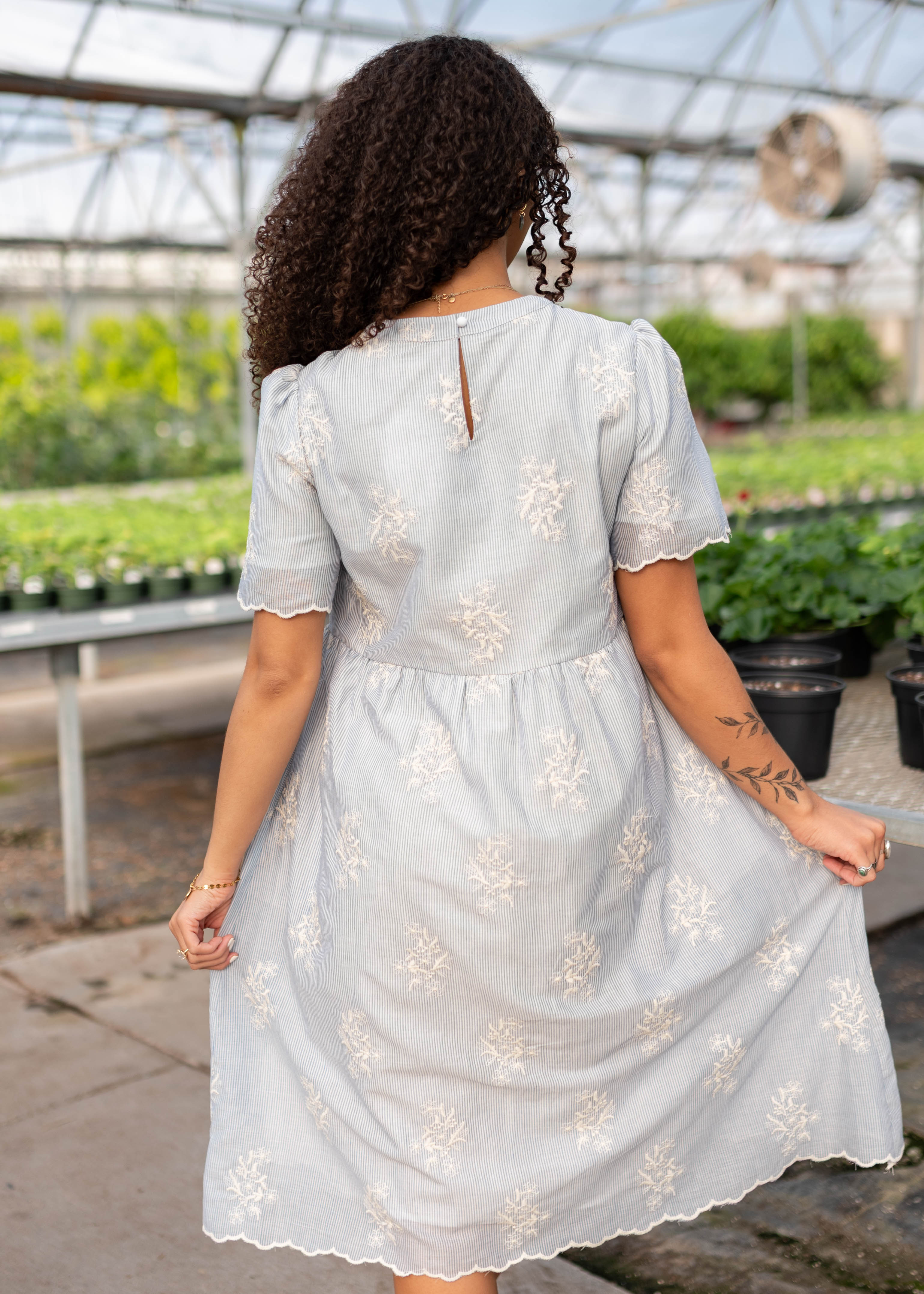 Mckenzie Blue Embroidered Dress