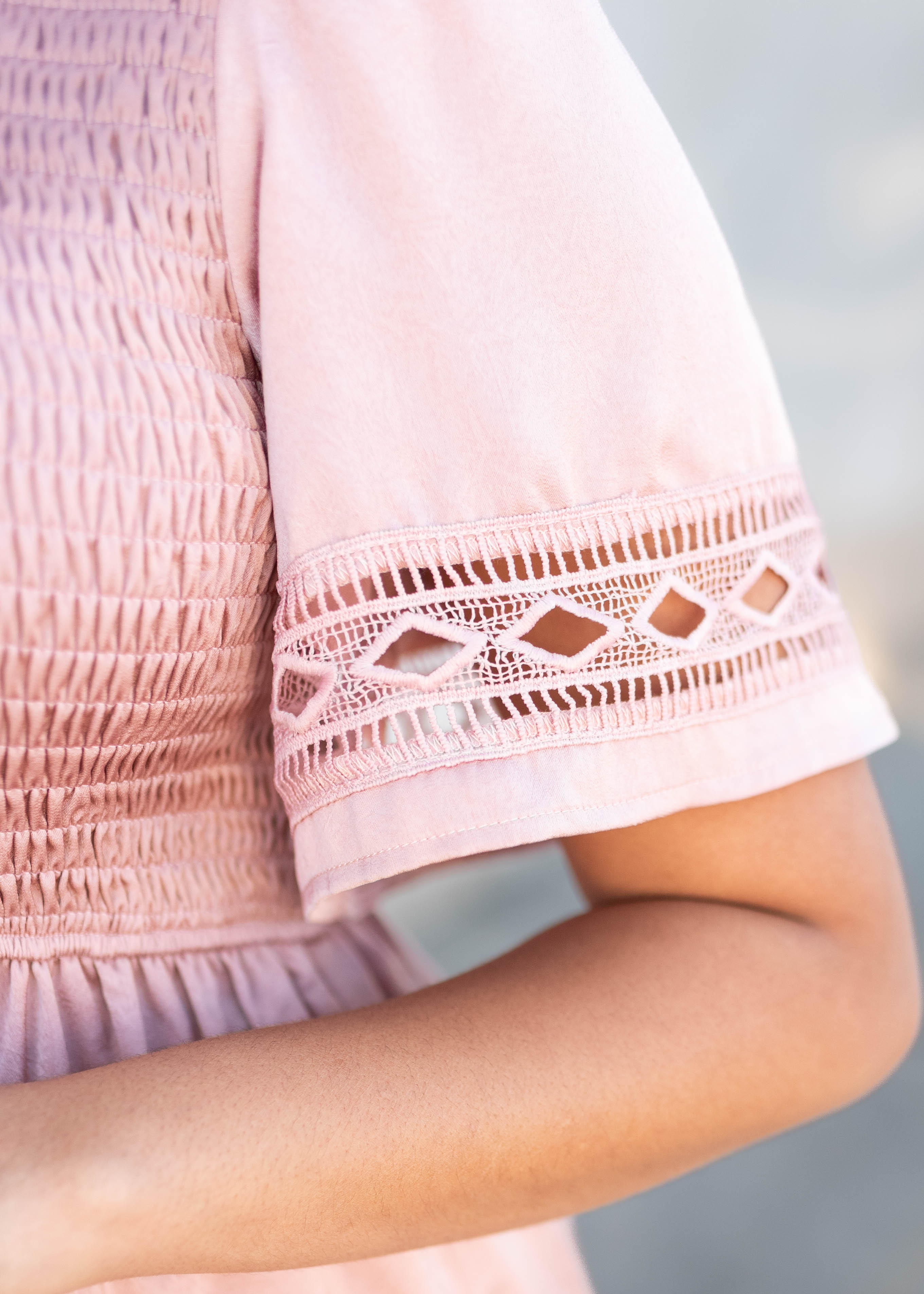 Millie Blush Smocked Dress