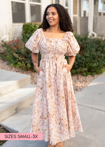 Misty Pink Floral Dress