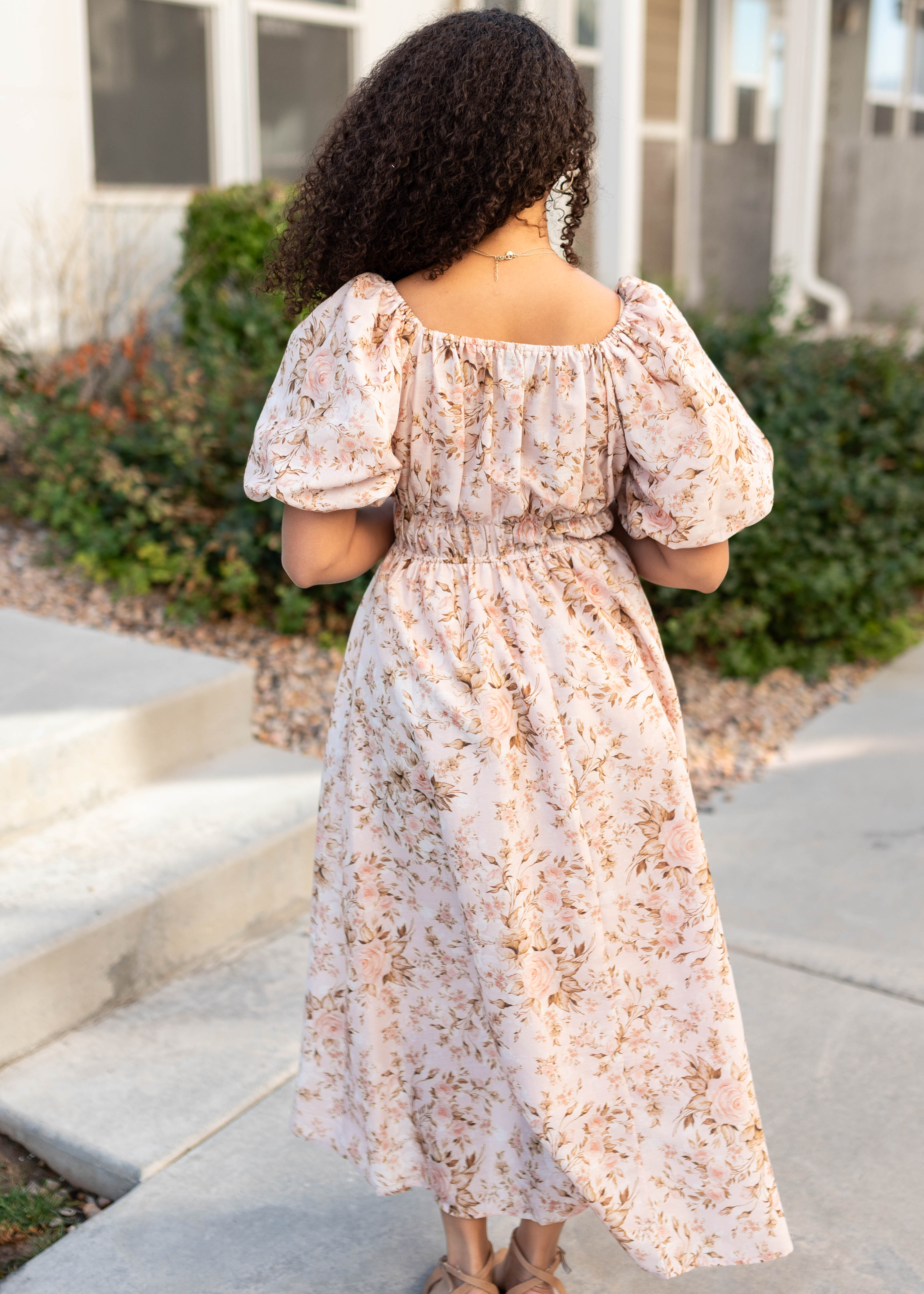 Misty Pink Floral Dress