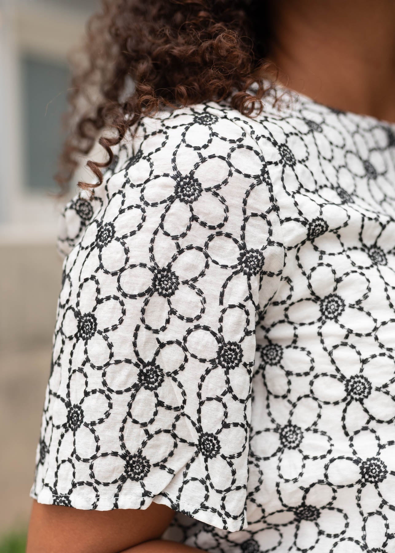 Myra Black Floral Embroidered Shirt