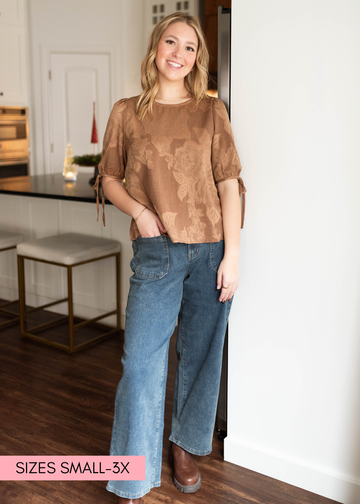 Noa Brown Floral Top