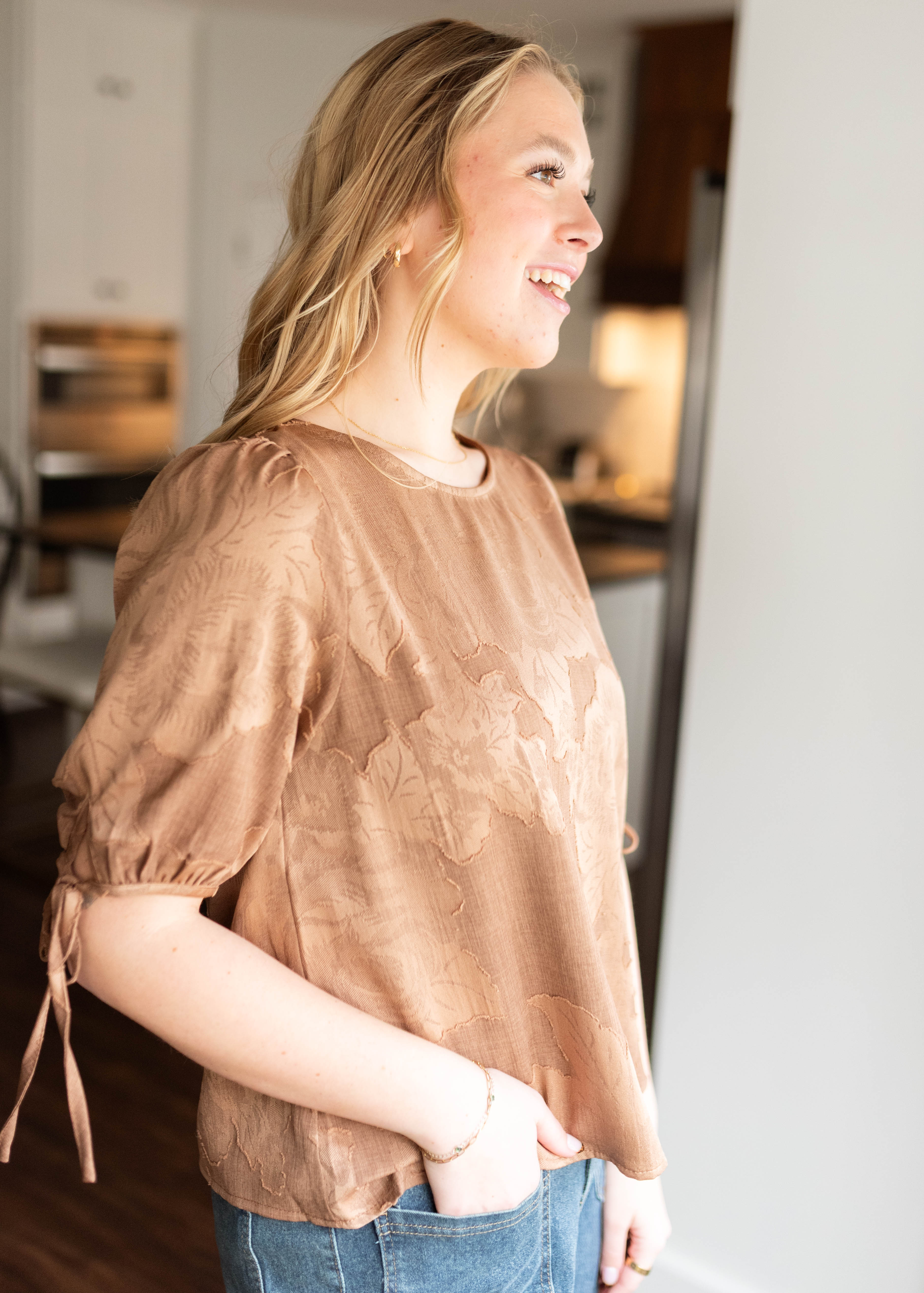 Noa Brown Floral Top