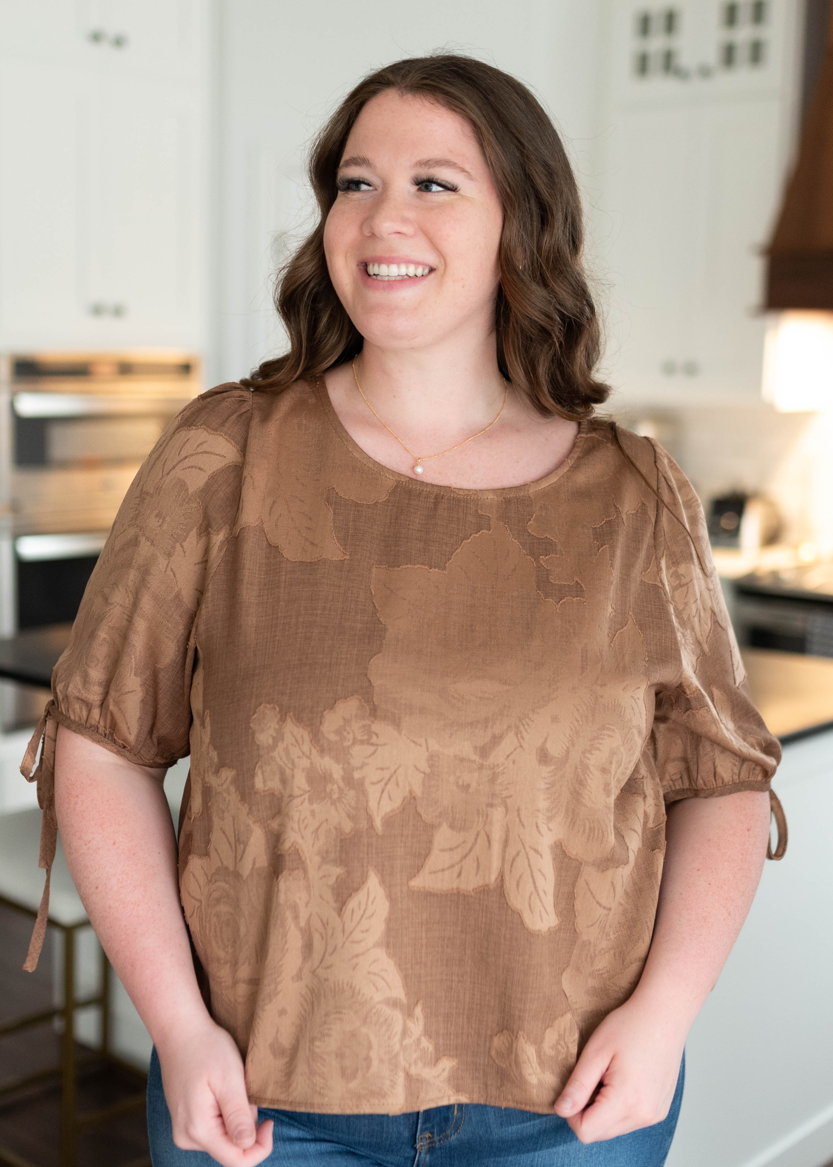 Noa Brown Floral Top