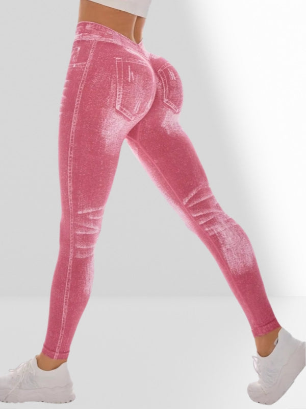 Deep V Back Denim Scrunch Bum Shorts