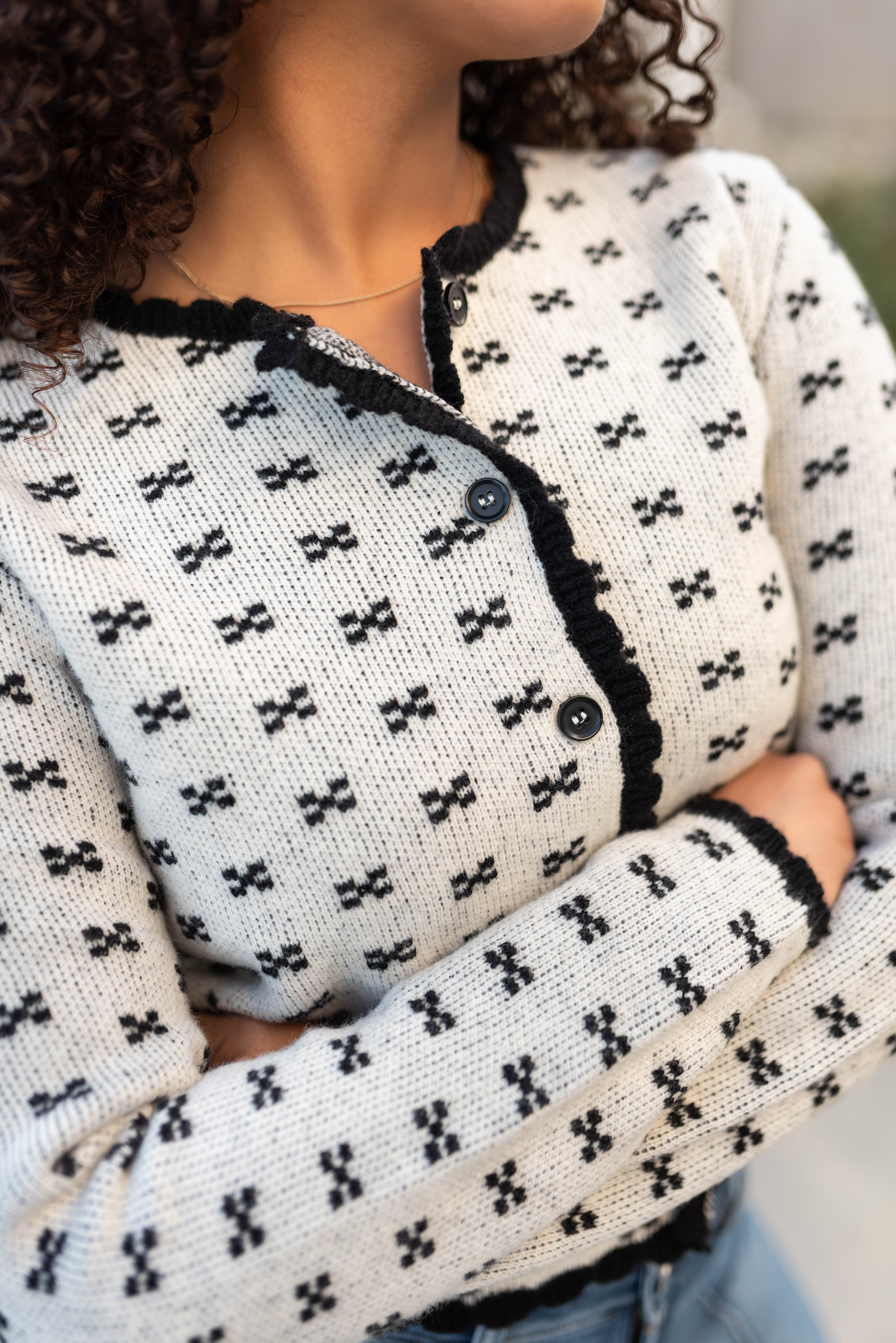 Peyton Black Pattern Cardigan