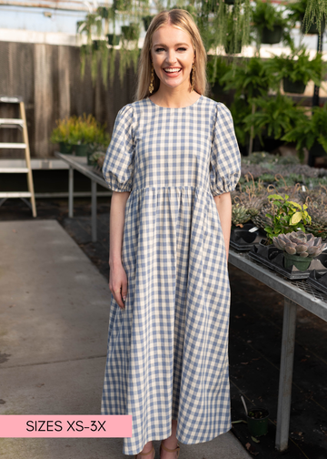 Rachel Blue Gingham Dress