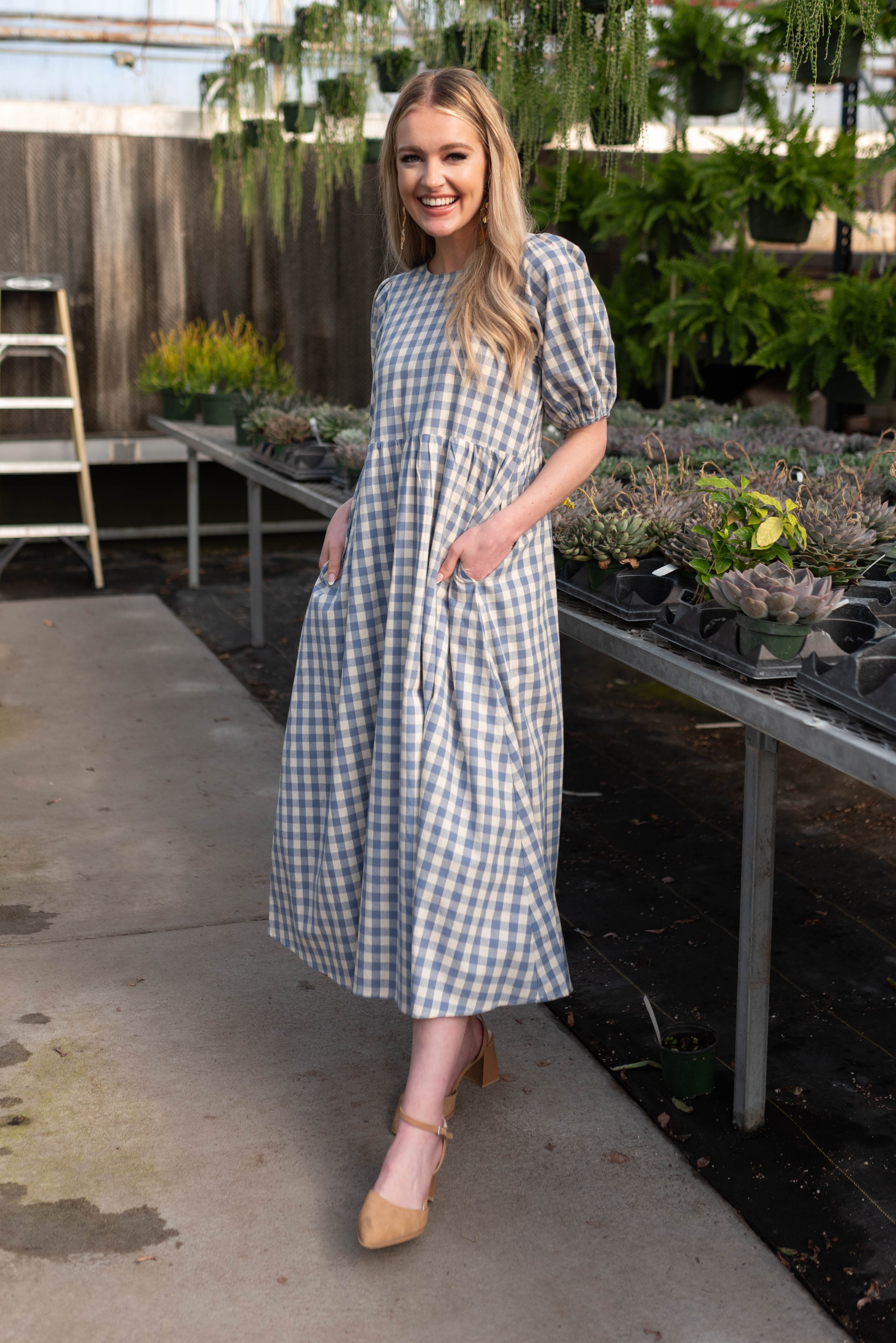 Rachel Blue Gingham Dress