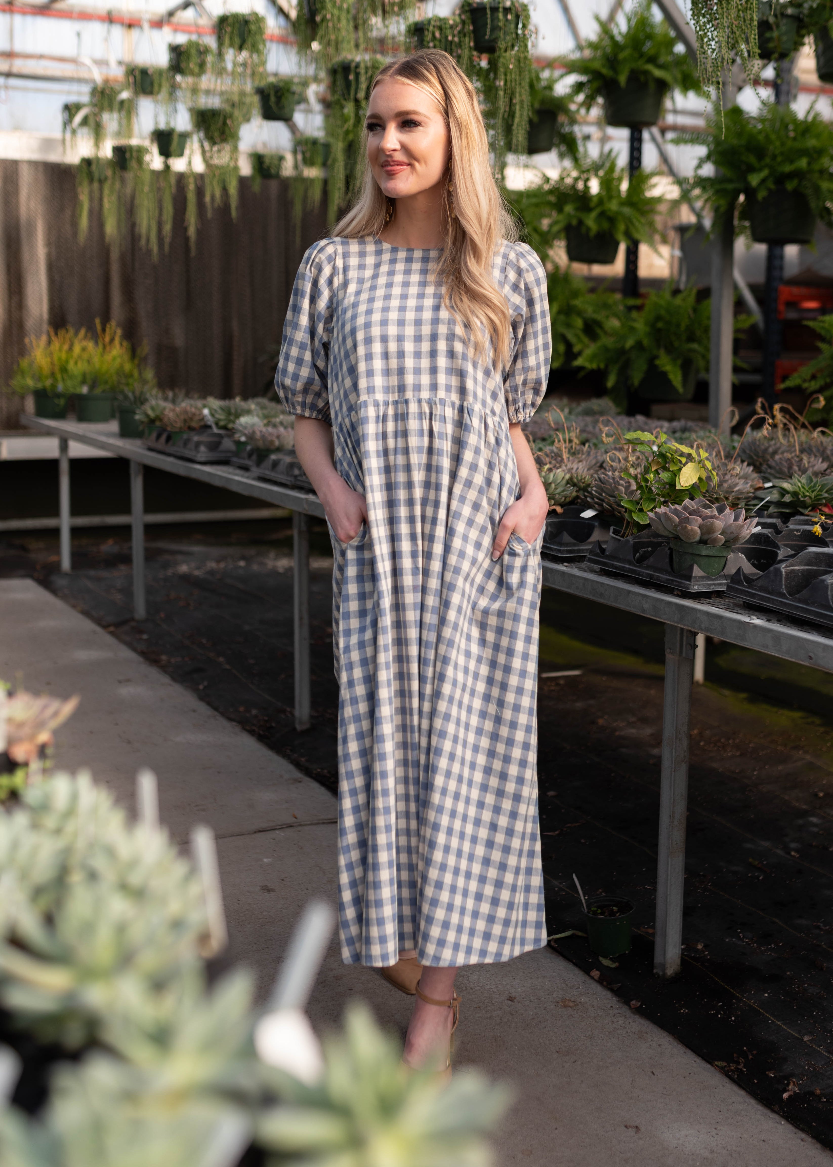 Rachel Blue Gingham Dress