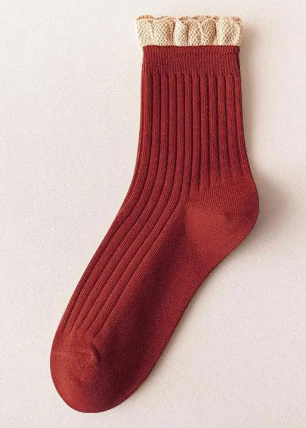 Renee Rust Ruffle Socks