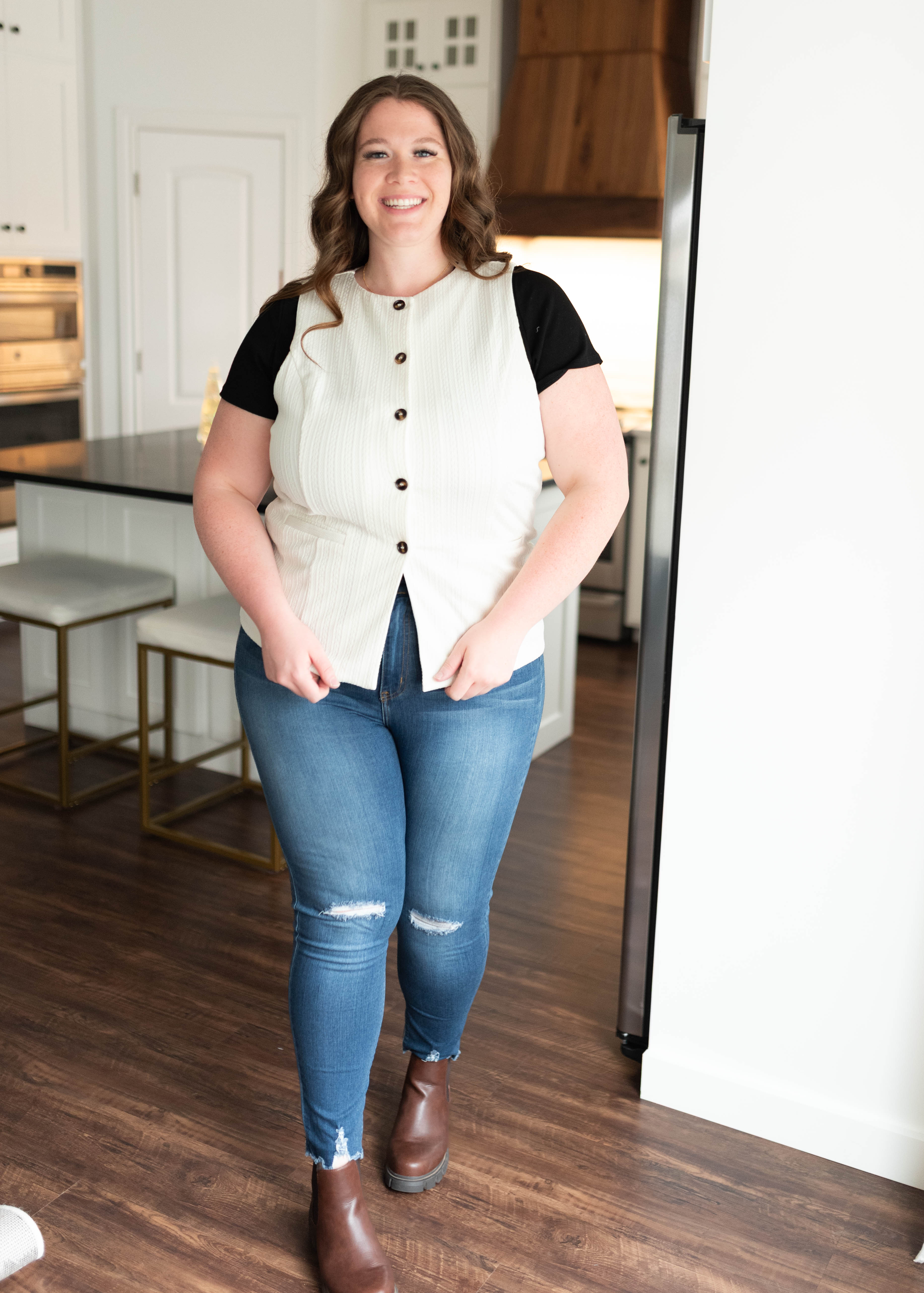 Ryan Cream Cardigan Vest