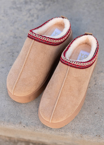 Rylee Beige Platform Clogs