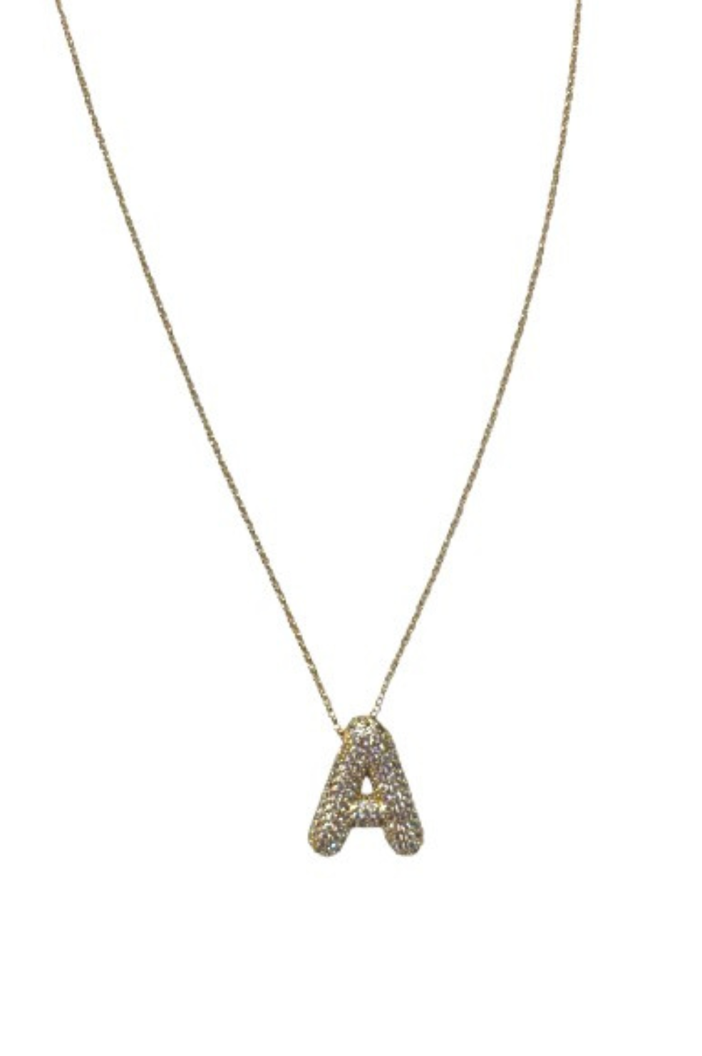 Pav¨¦ Bubble Initial Necklace - Gold