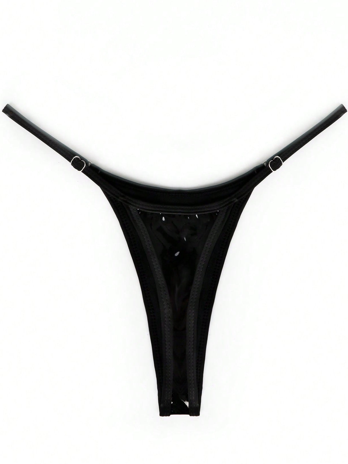 Glossy PU T-back Panties