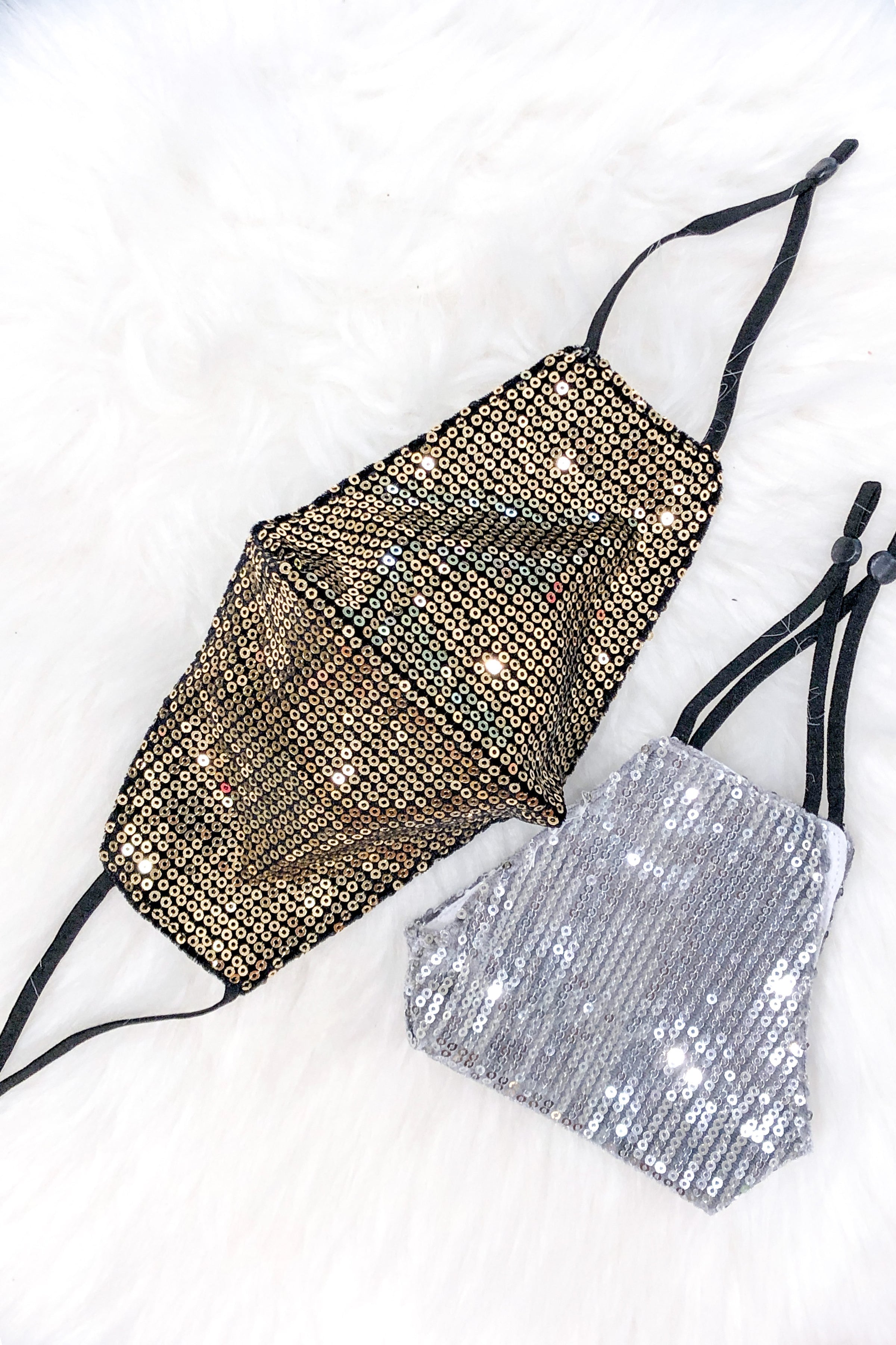 Gold Sequin Face Mask