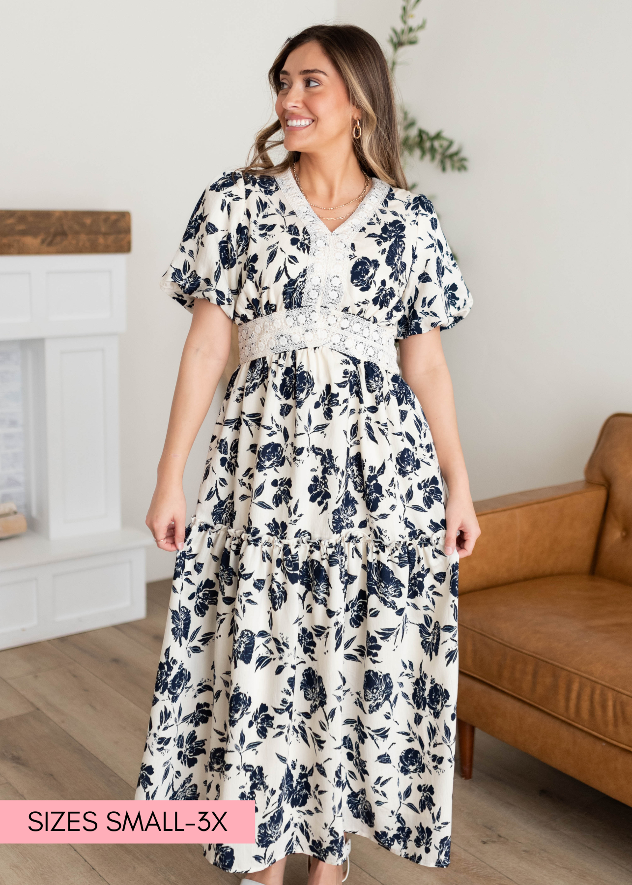Skyler Navy Floral Dress
