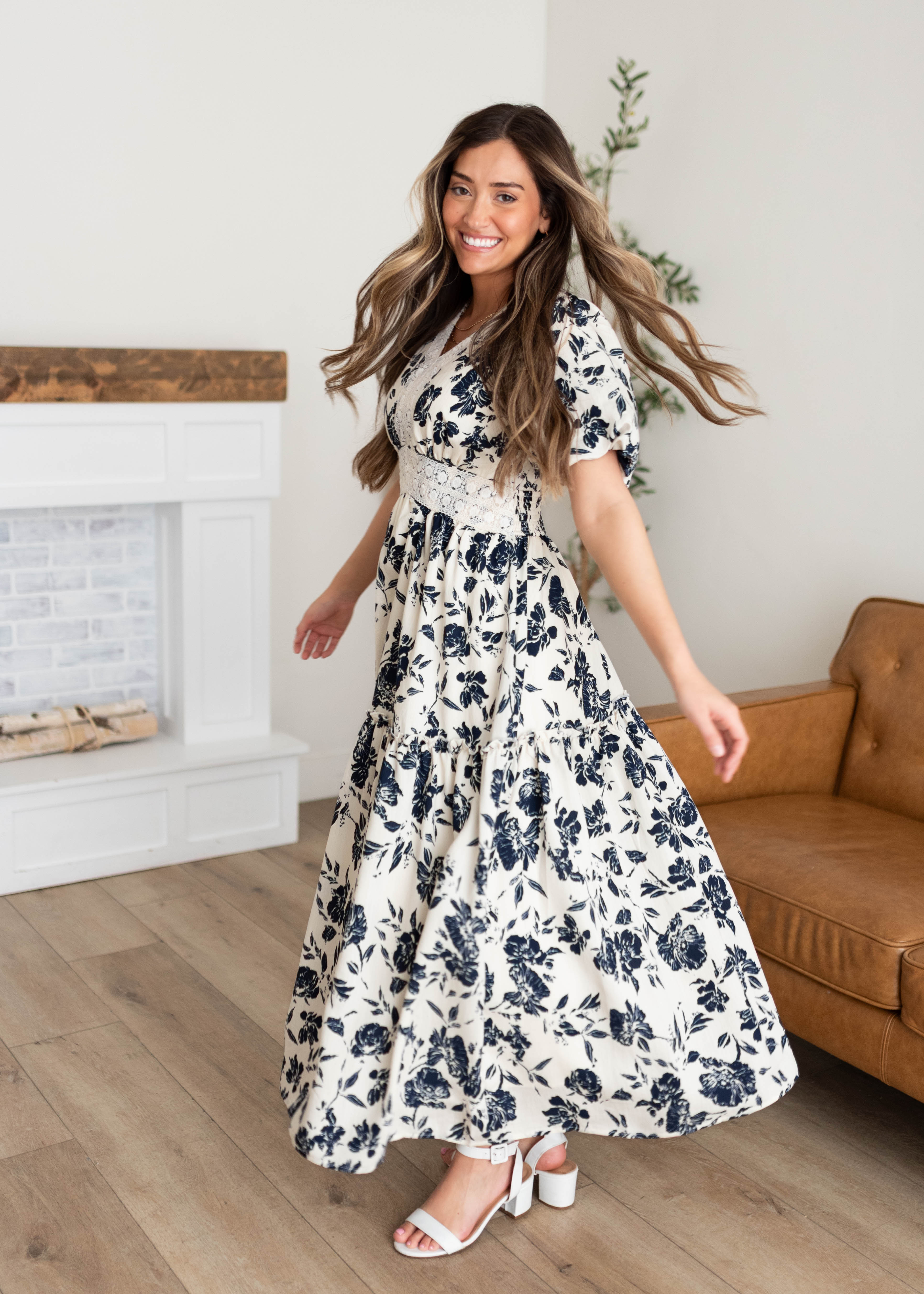 Skyler Navy Floral Dress