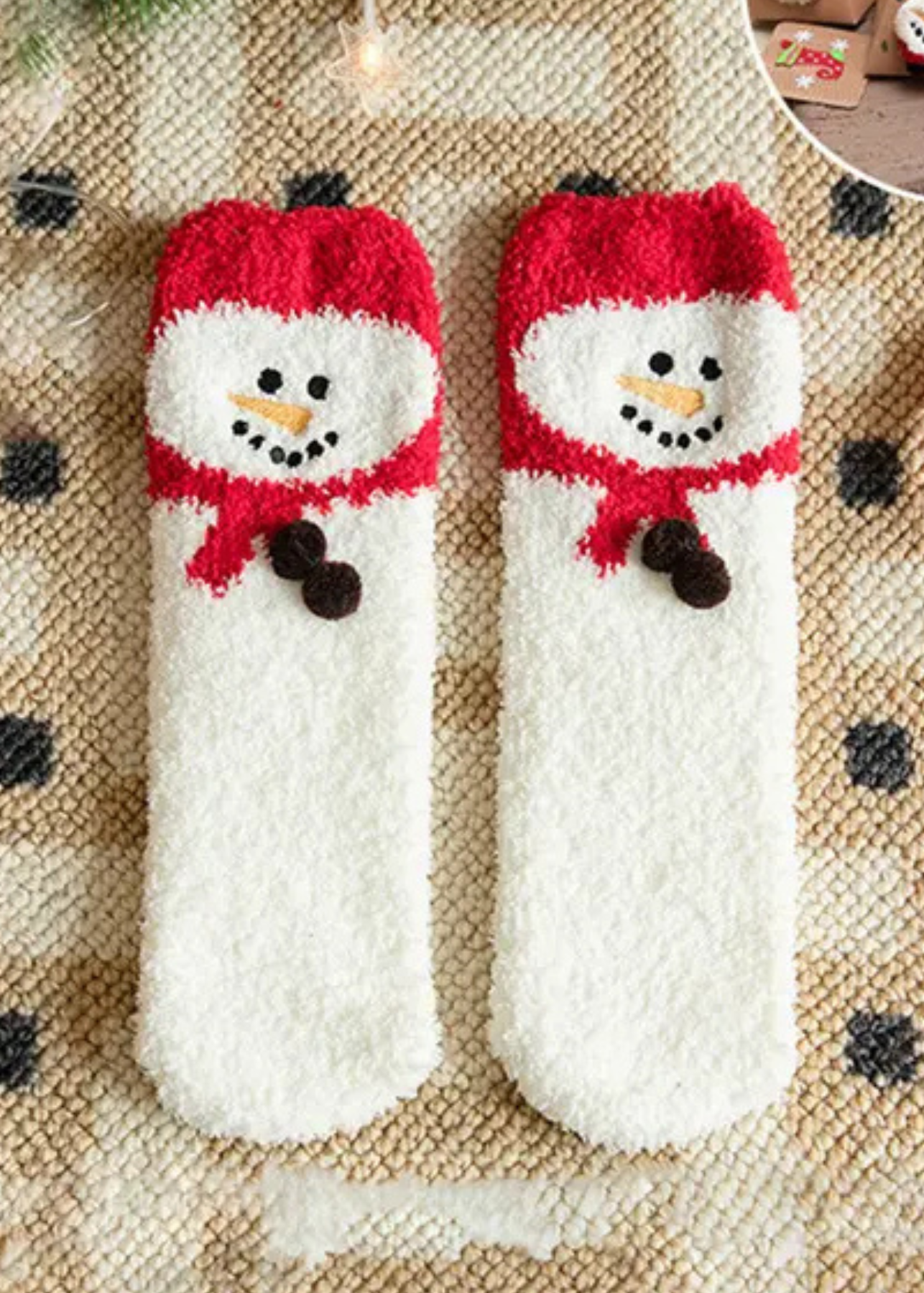 Talia Red Snowman Socks