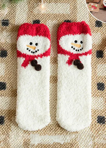 Talia Red Snowman Socks