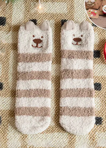 Tate Khaki Bear Socks
