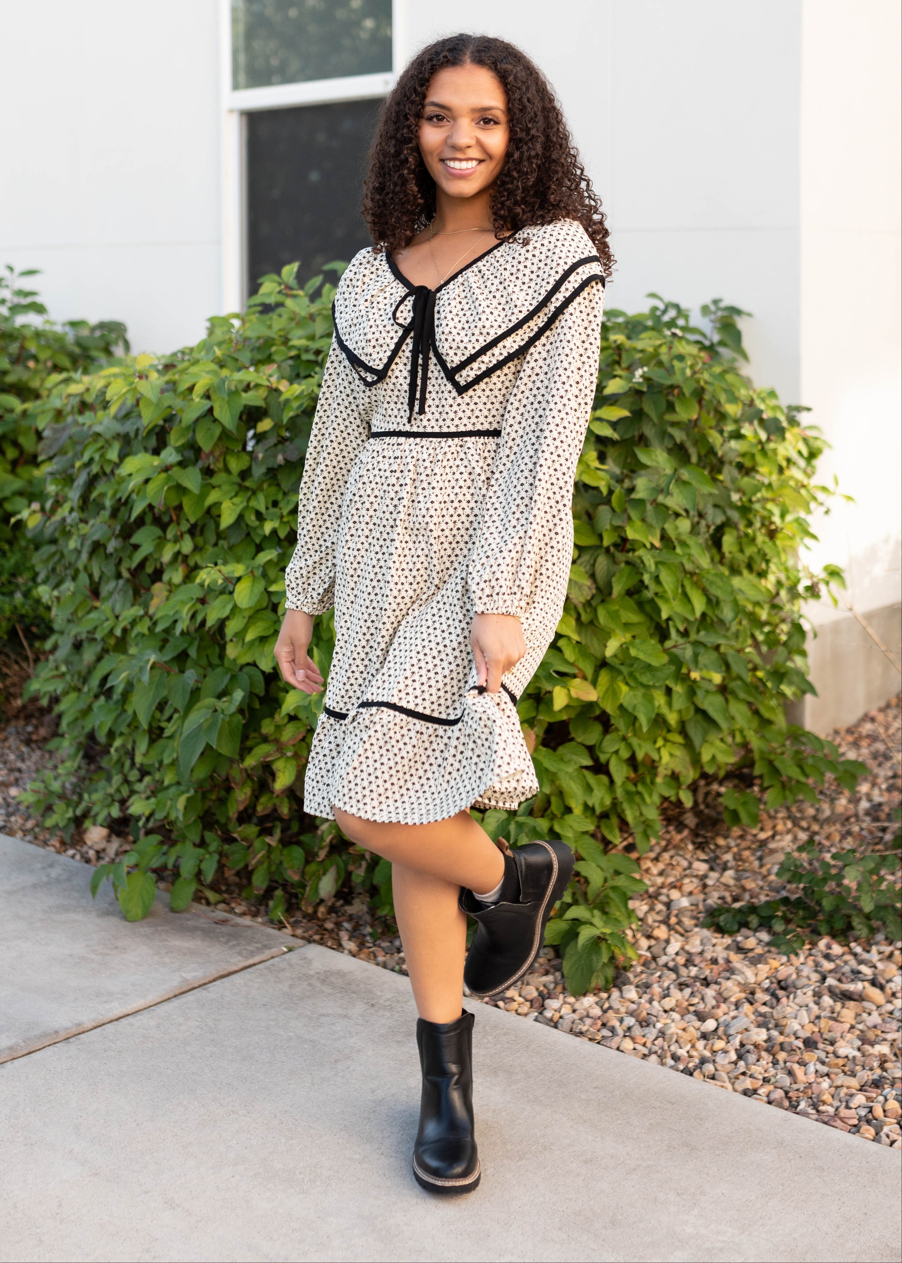 Tatiana Cream Ruffle Dress